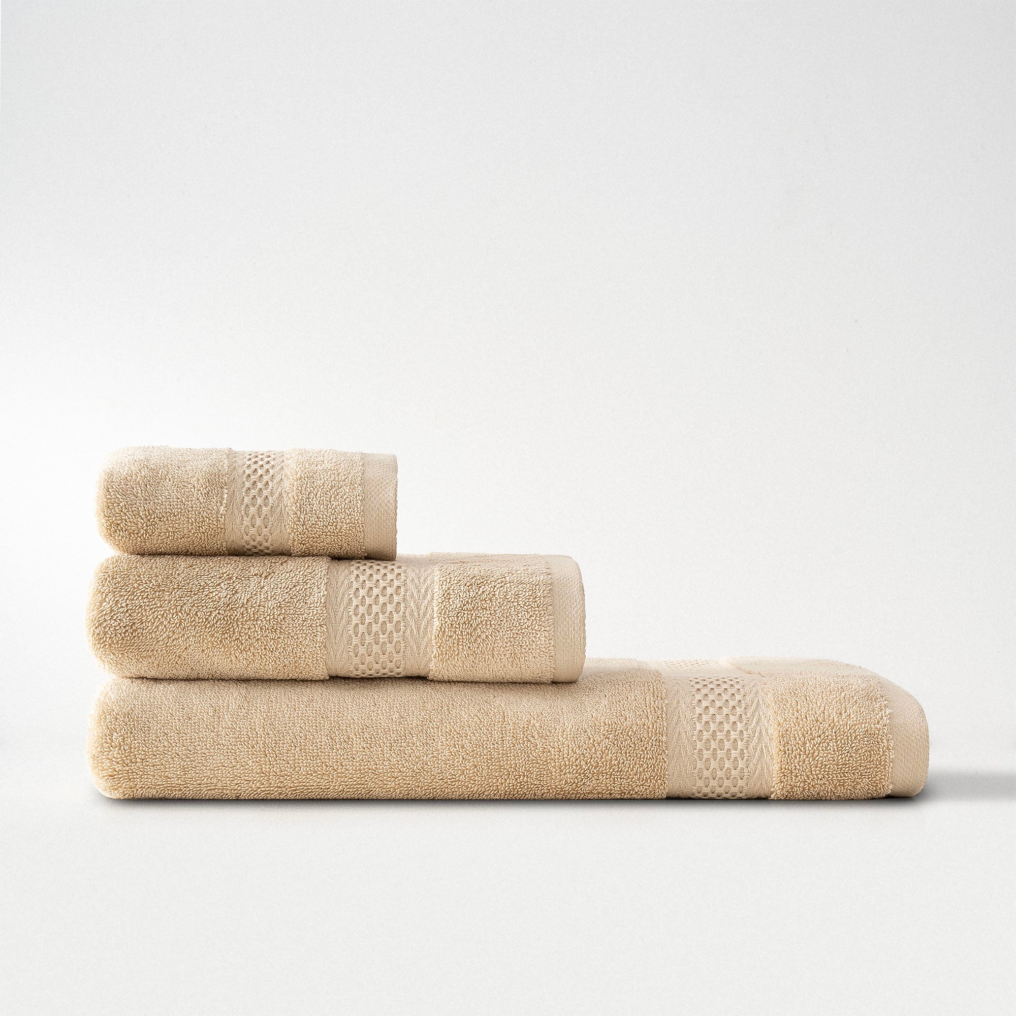 Auraline Organic Cotton Towel Set of 3 Light Beige