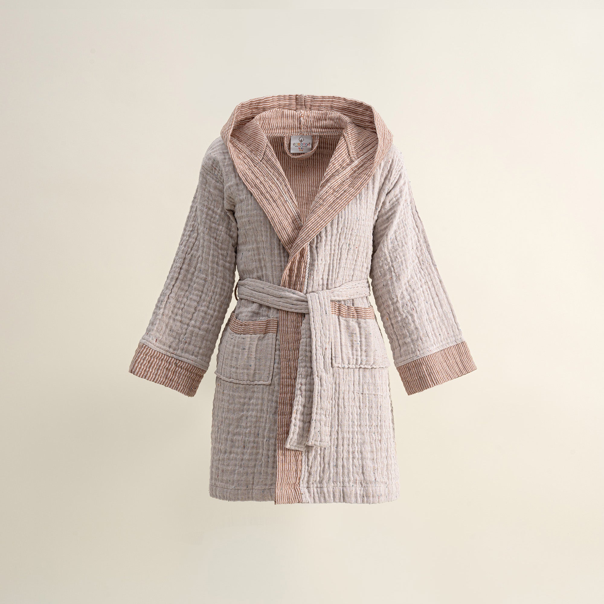Melinda Organic Cotton Muslin Kids' Bathrobe Terra