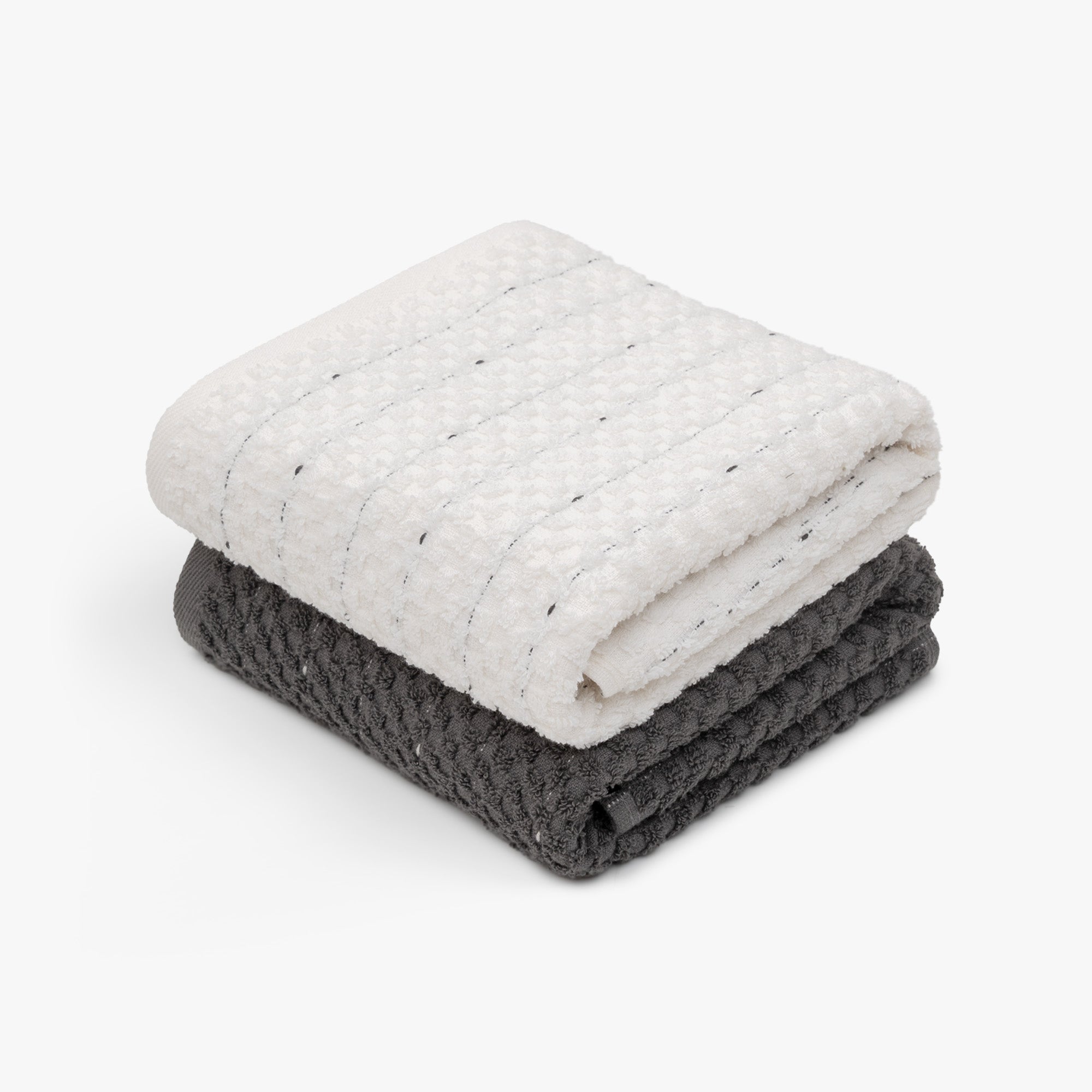 Parla Turkish Cotton Bouclé Dish Towel Set of 2 Cream-Anthracite
