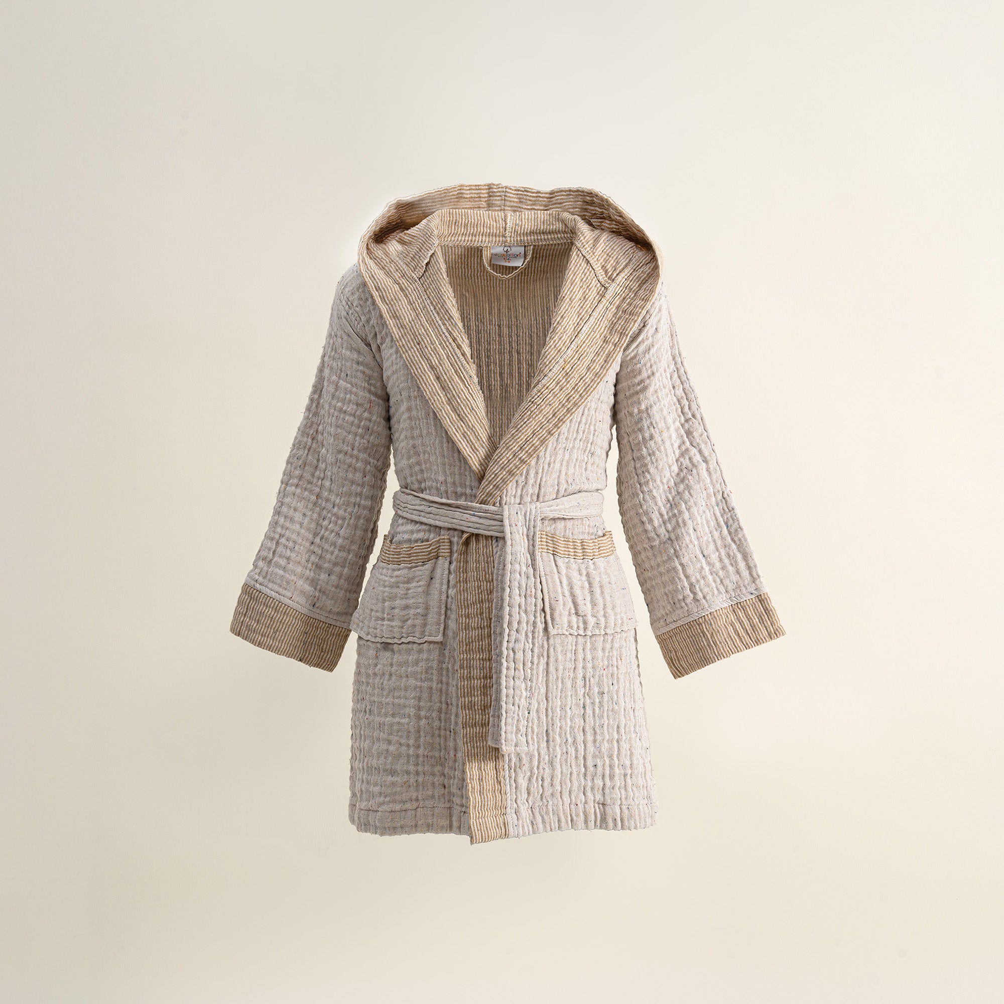 Melinda Organic Cotton Muslin Kids' Bathrobe Mustard
