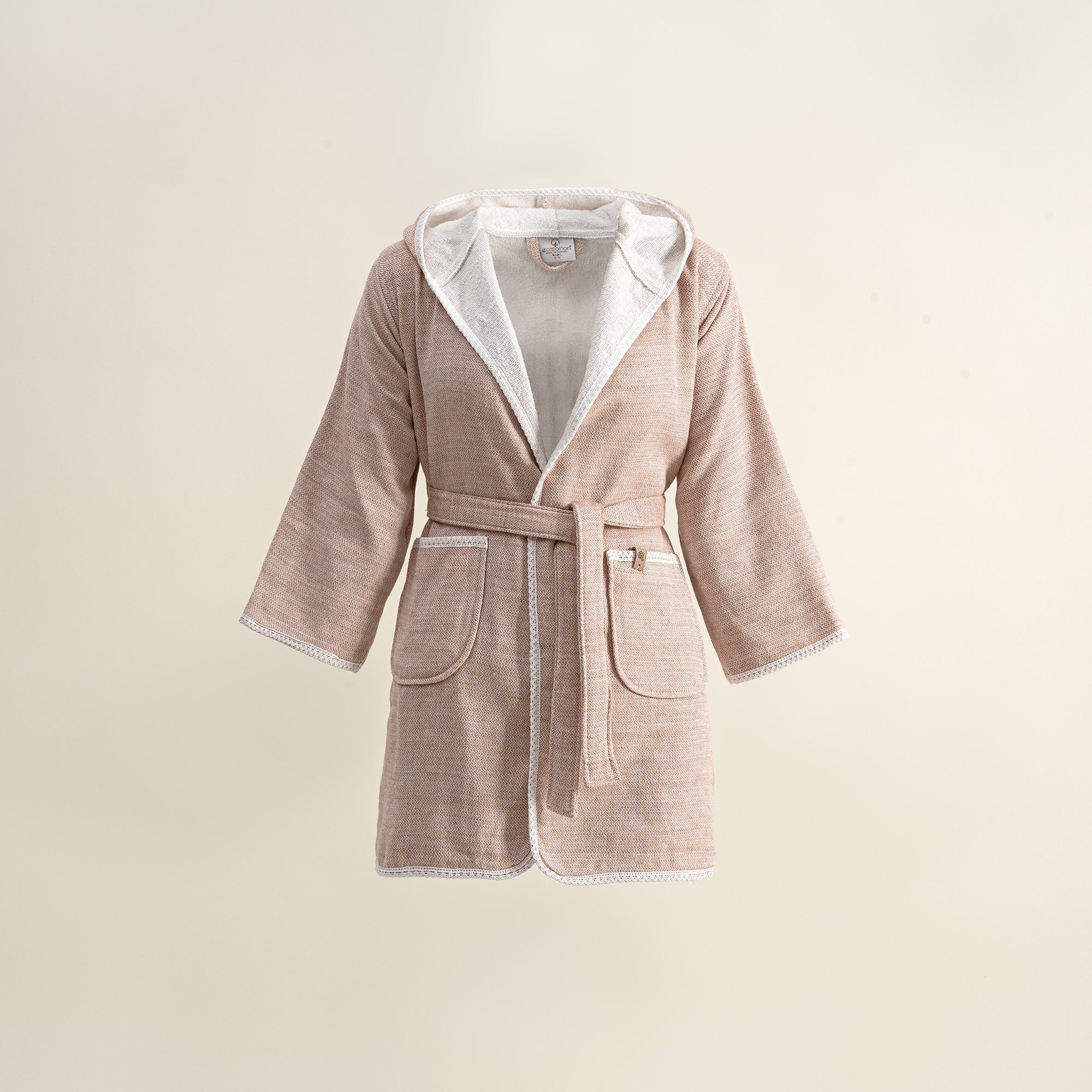 Hasna Organic Cotton Linen Kids' Bathrobe Terra
