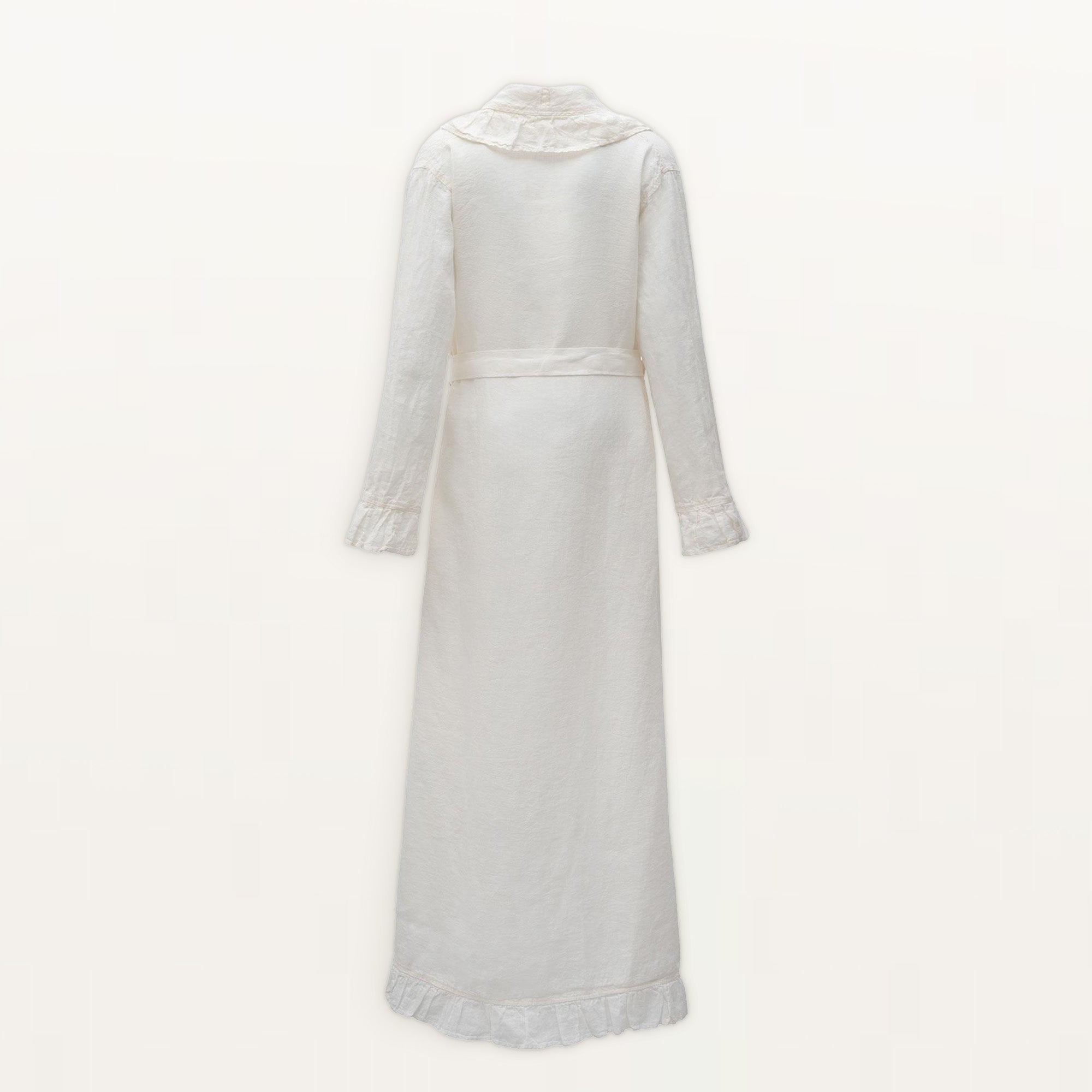 Miranda Woman Dressing Gown 100% Linen Garment Dyed Cream