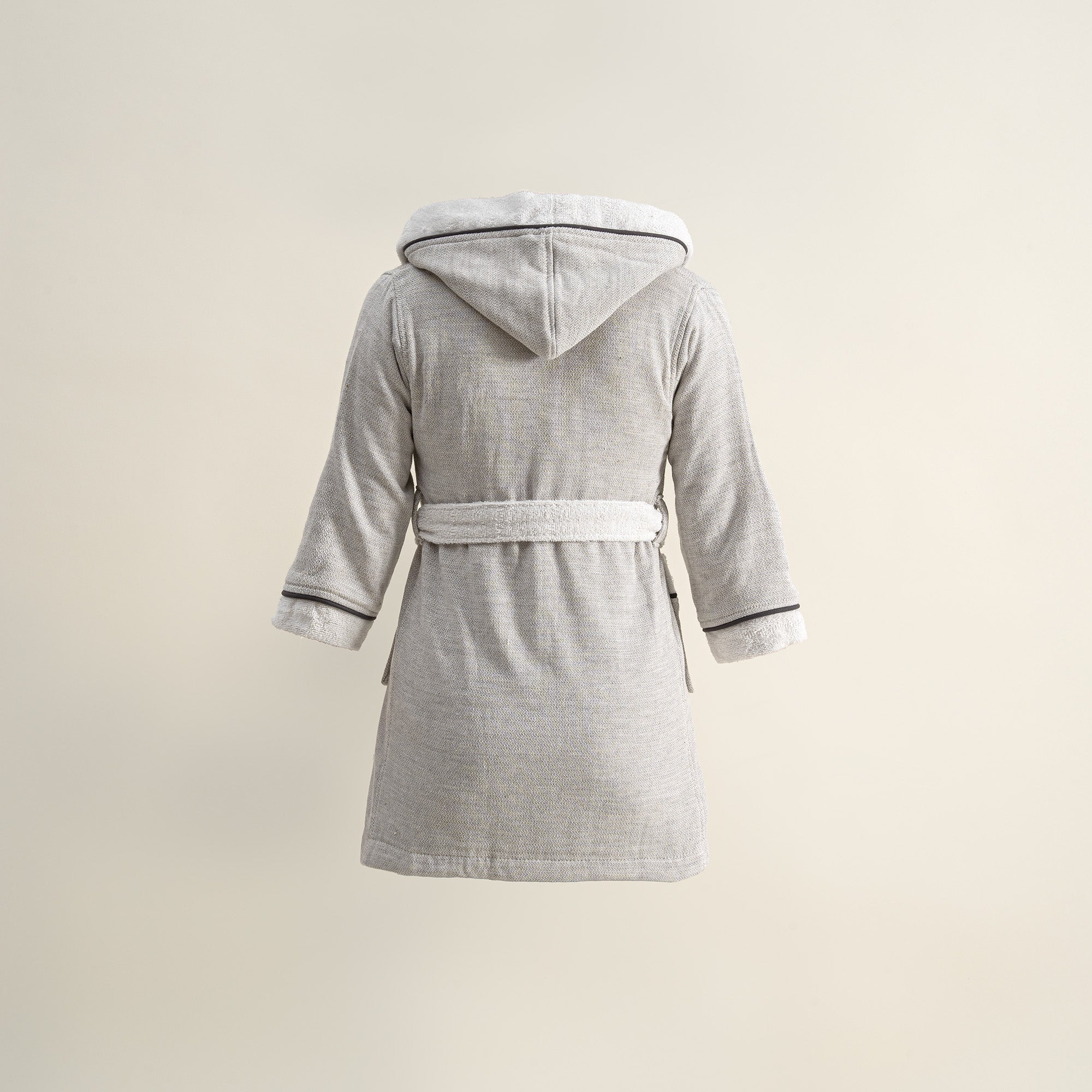 Hasna Organic Cotton Linen Kids' Bathrobe Gray