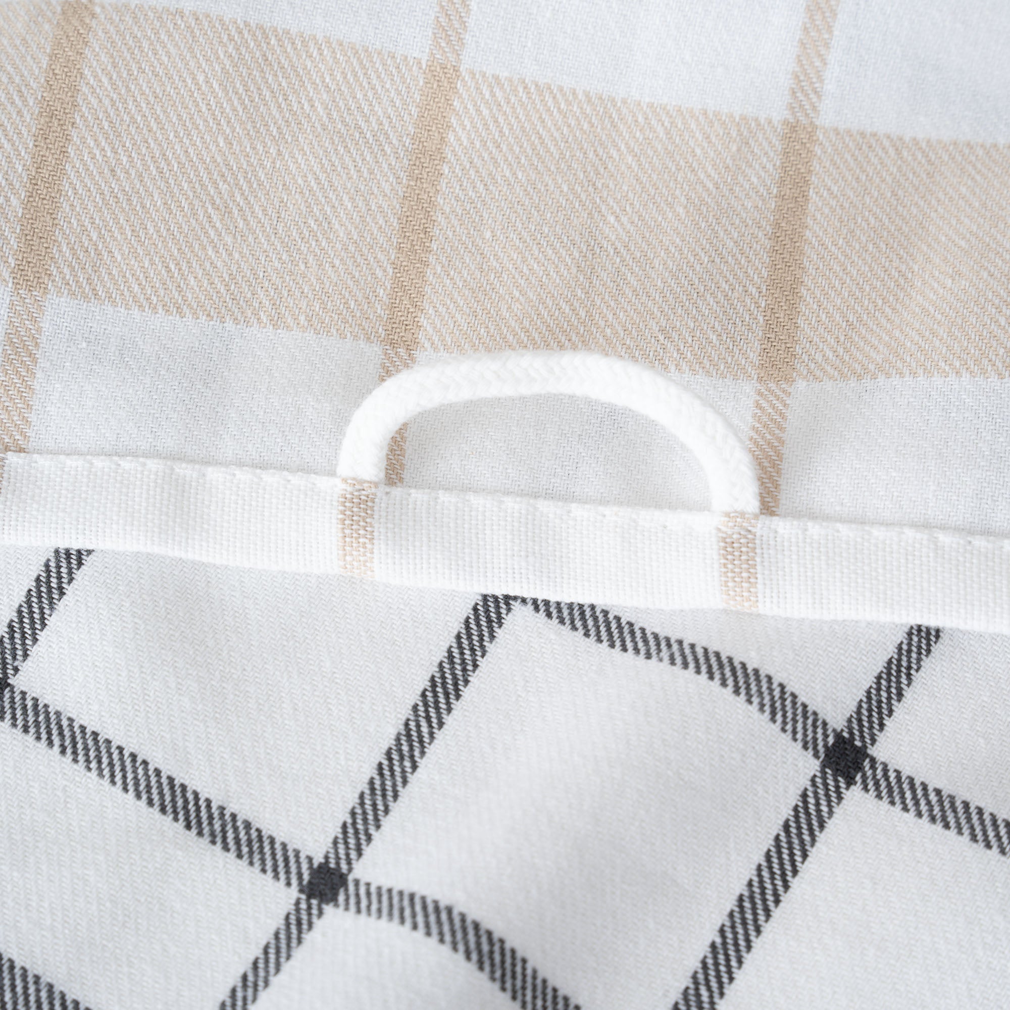 Esila Turkish Cotton Drying Cloth Set of 2 Beige/Anthracite