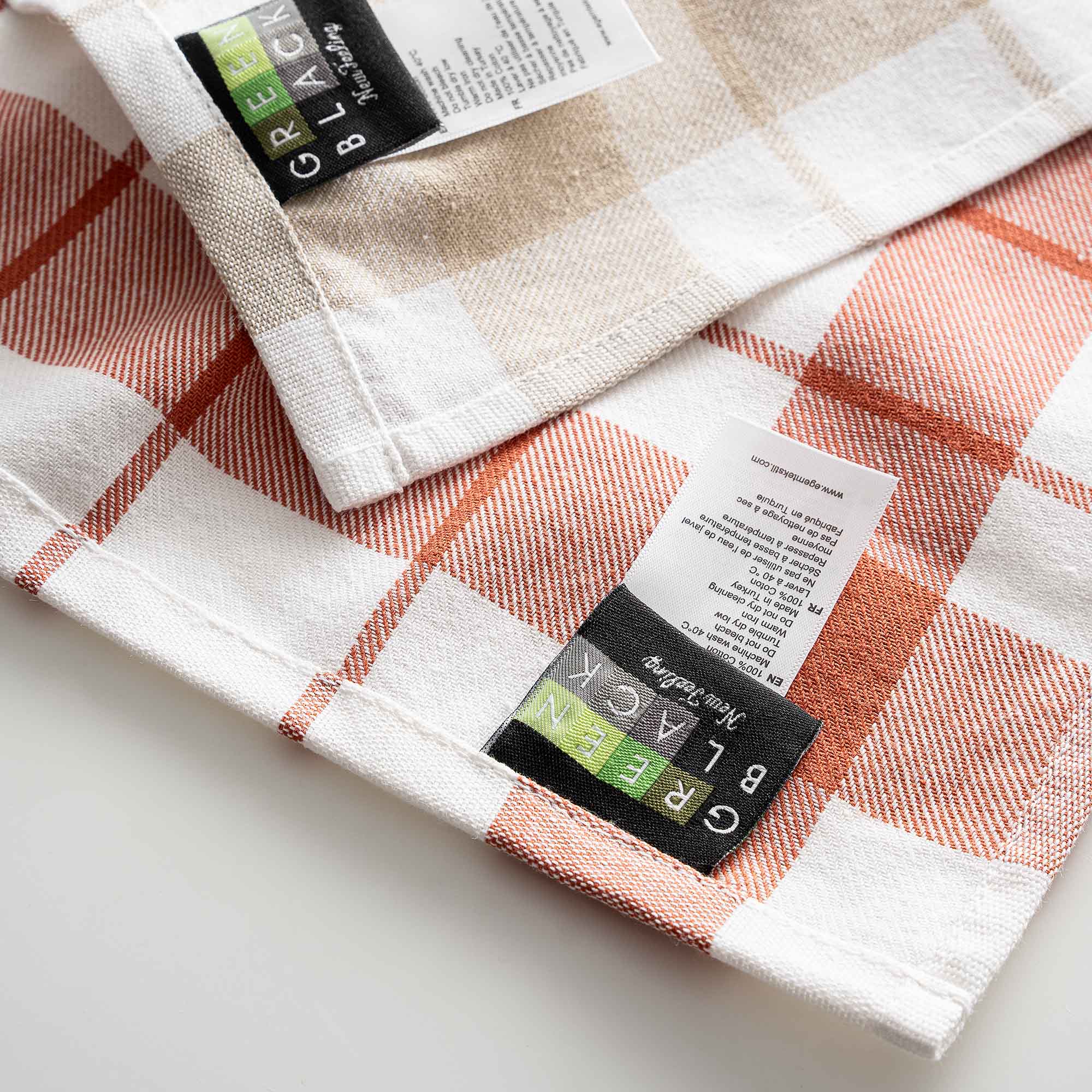 Esila Turkish Cotton Drying Cloth Set of 2 Beige/Terra