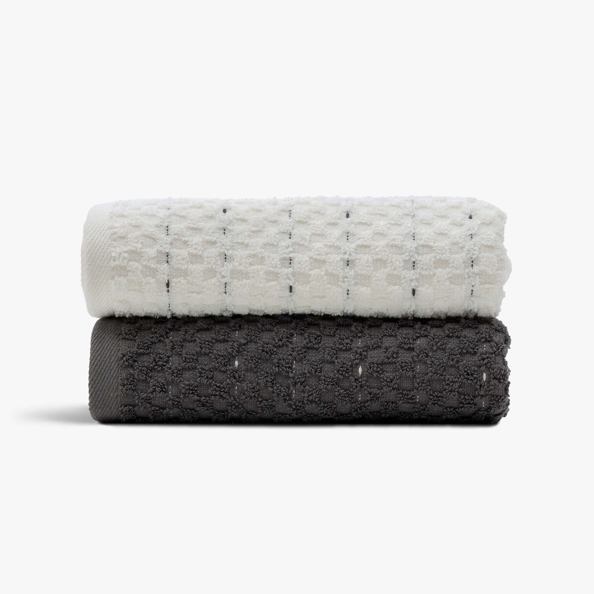 Parla Turkish Cotton Bouclé Dish Towel Set of 2 Cream-Anthracite