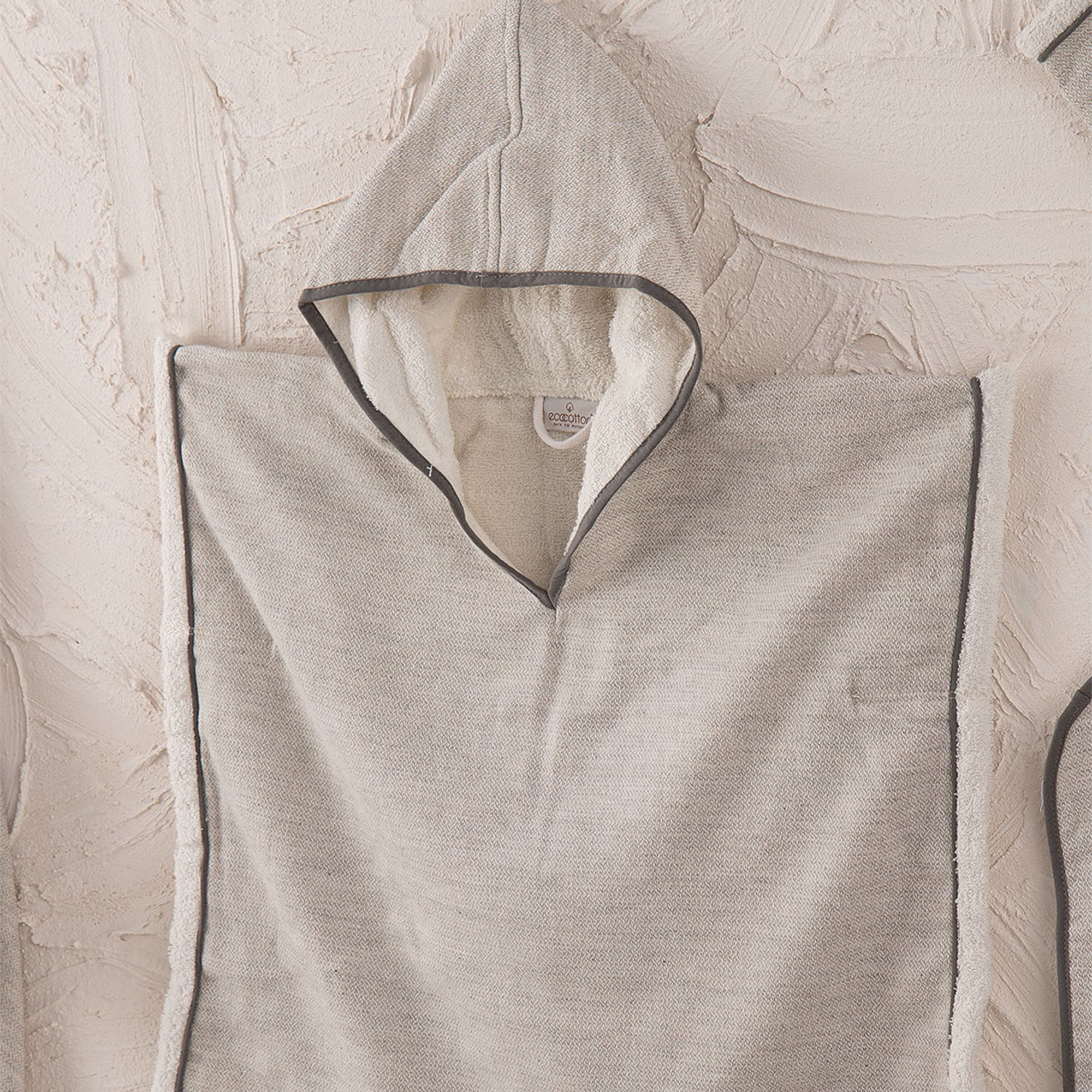 Hasna Organic Cotton Linen Baby Poncho Set Gray