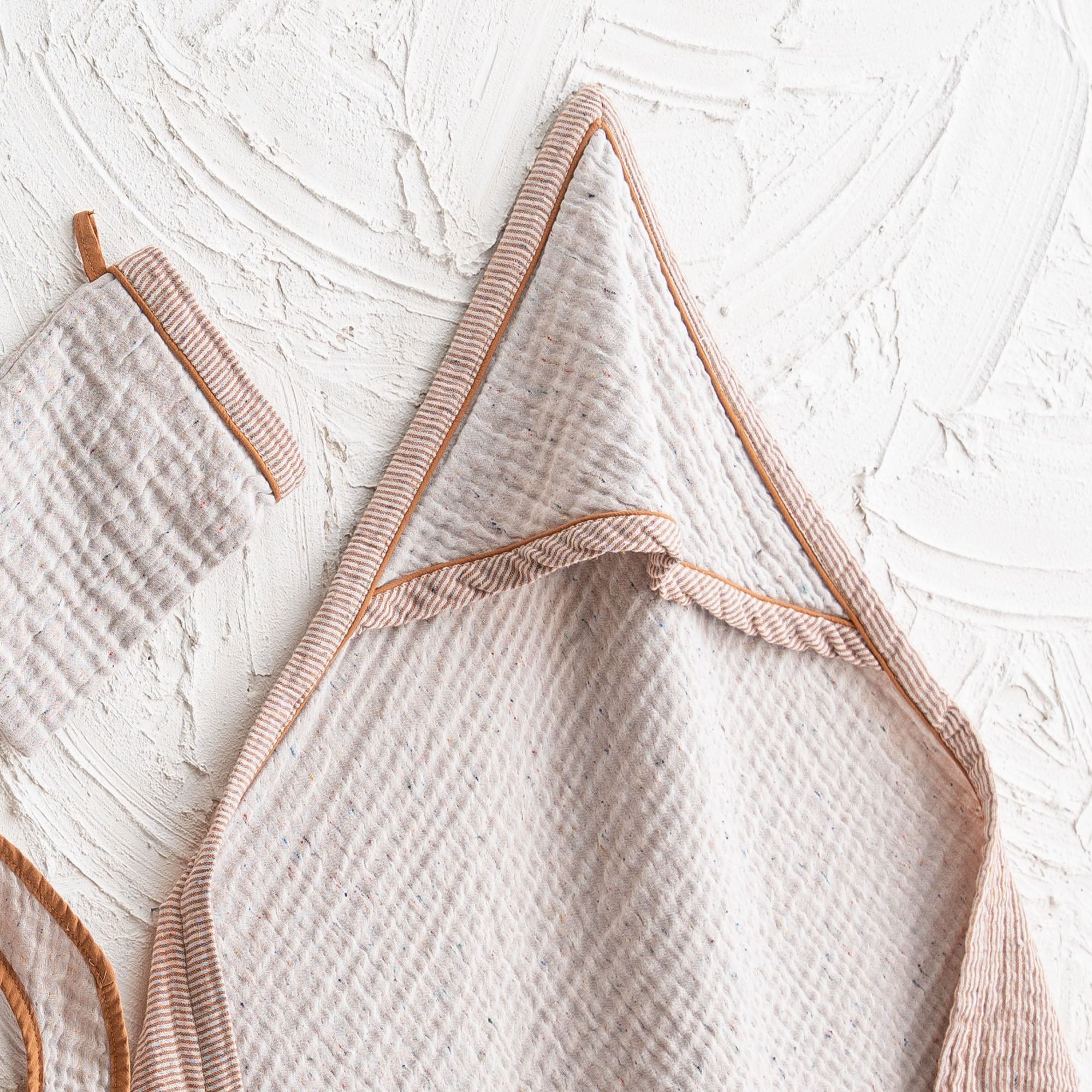 Melinda Organic Cotton Muslin Poncho Set Terra