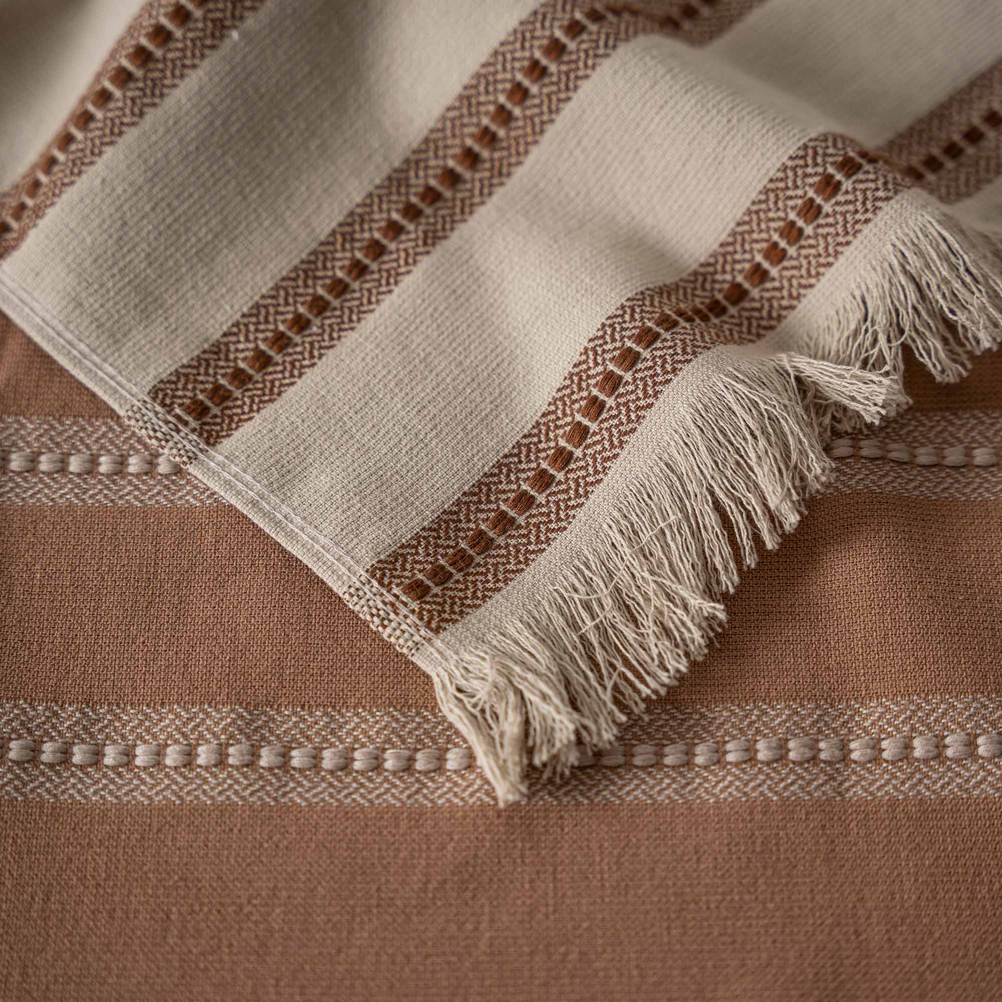 Neva Turkish Cotton Bouclé Dish Towel Set of 2 Beige/Brown