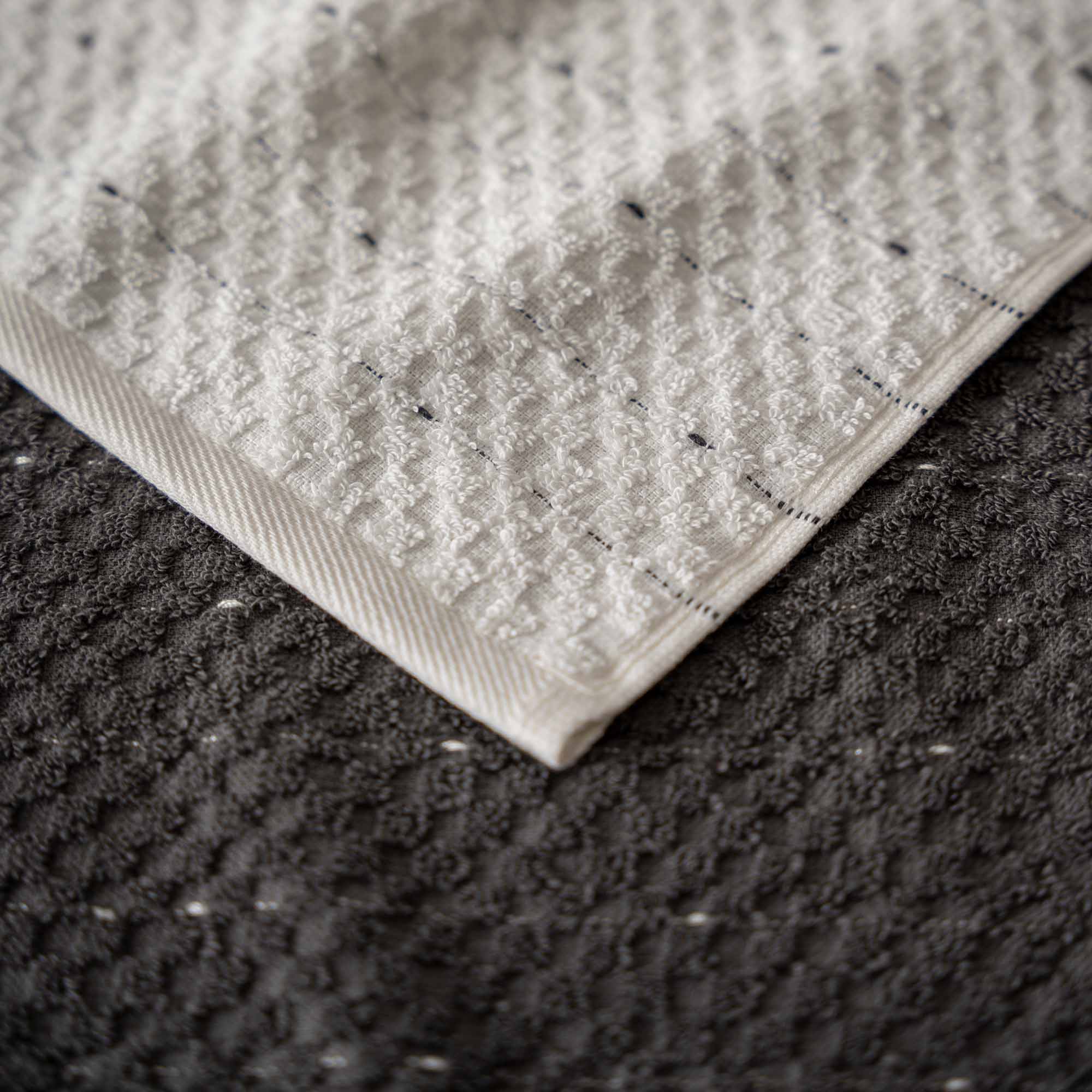 Parla Turkish Cotton Bouclé Dish Towel Set of 2 Cream-Anthracite