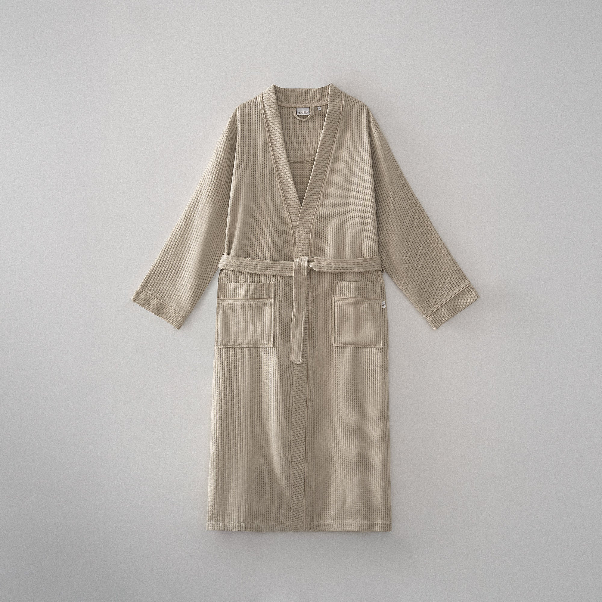 Alessa Organic Turkish Cotton Pique Men's Bathrobe Beige