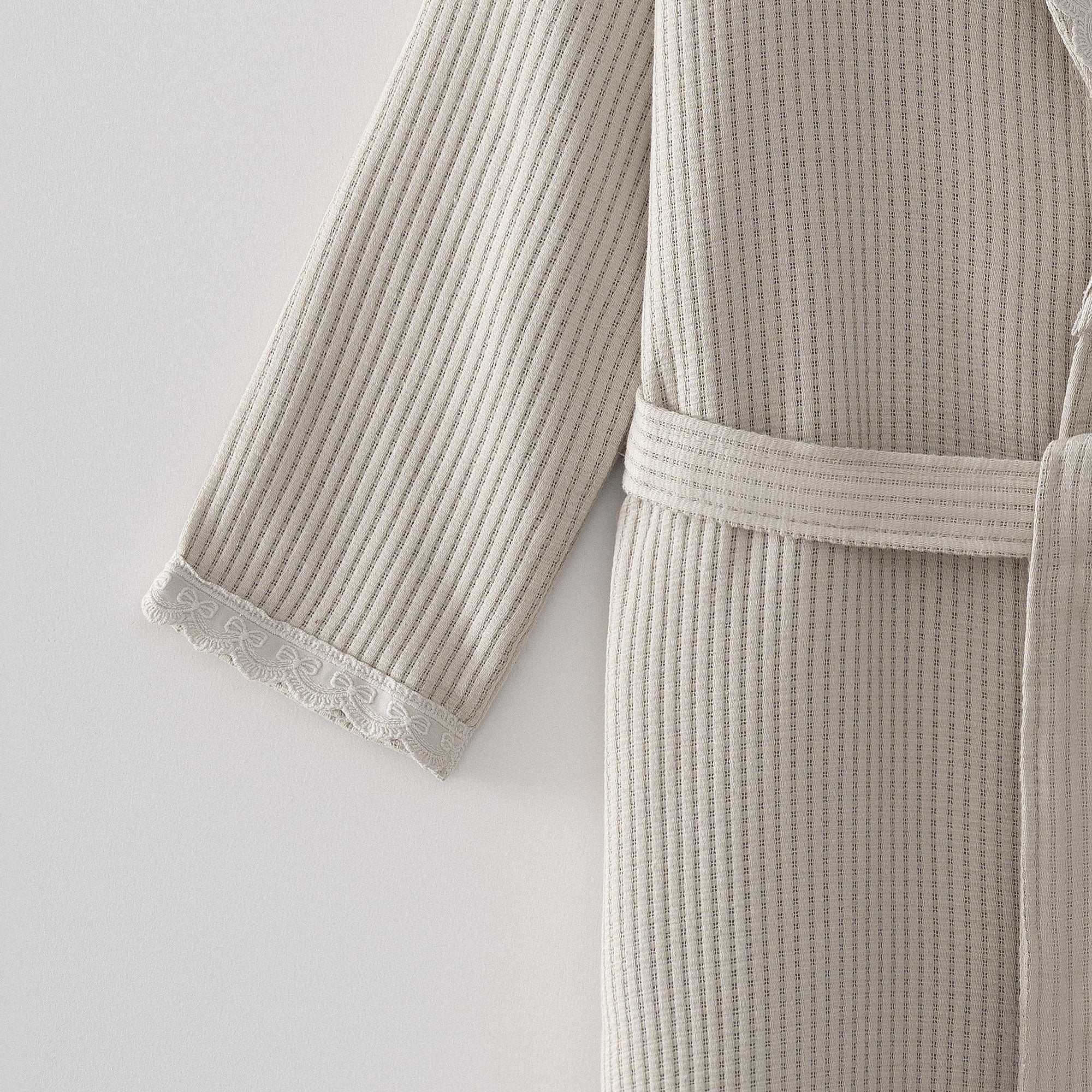 Alessa Organic Turkish Cotton Pique Women's Bathrobe Beige