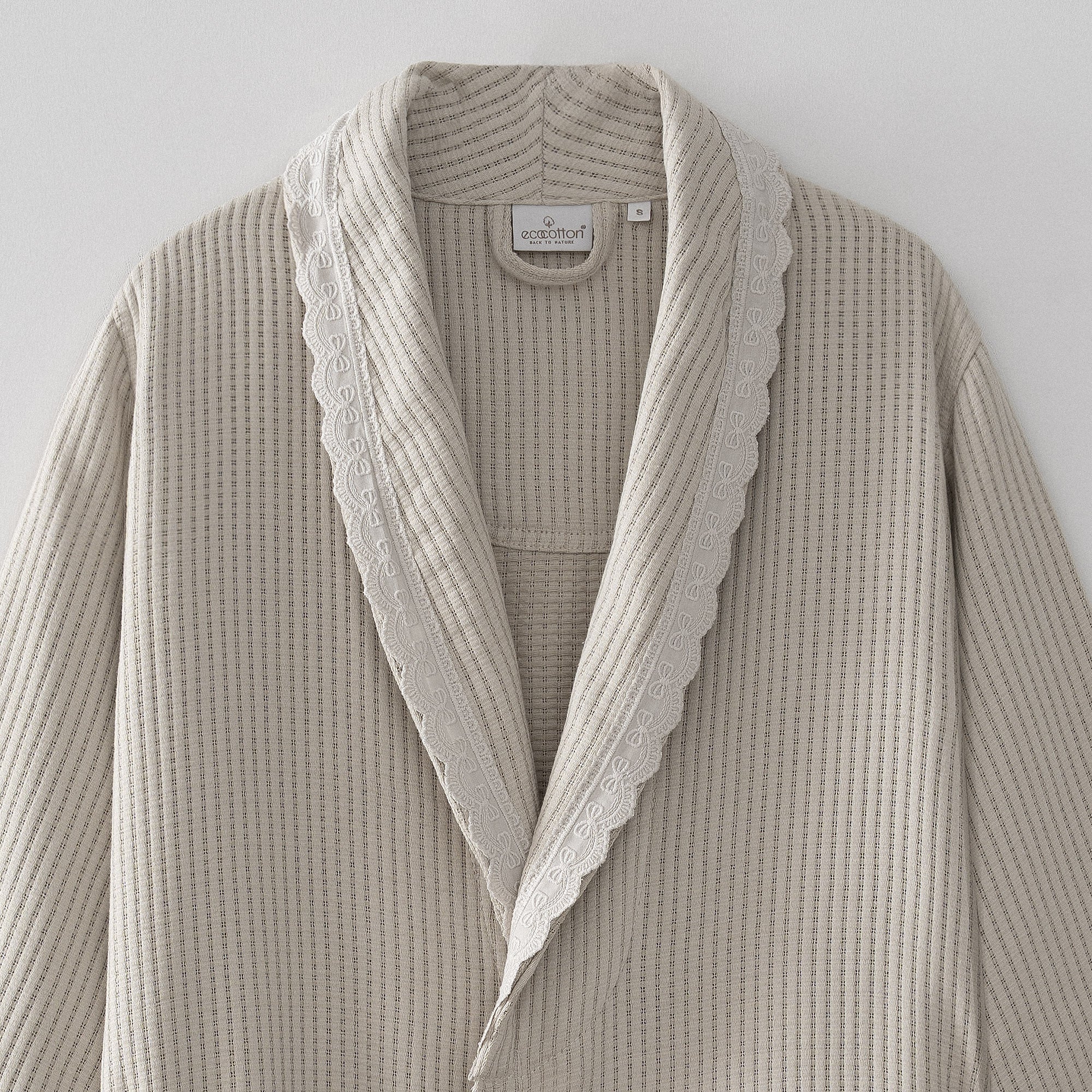 Alessa Organic Turkish Cotton Pique Women's Bathrobe Beige