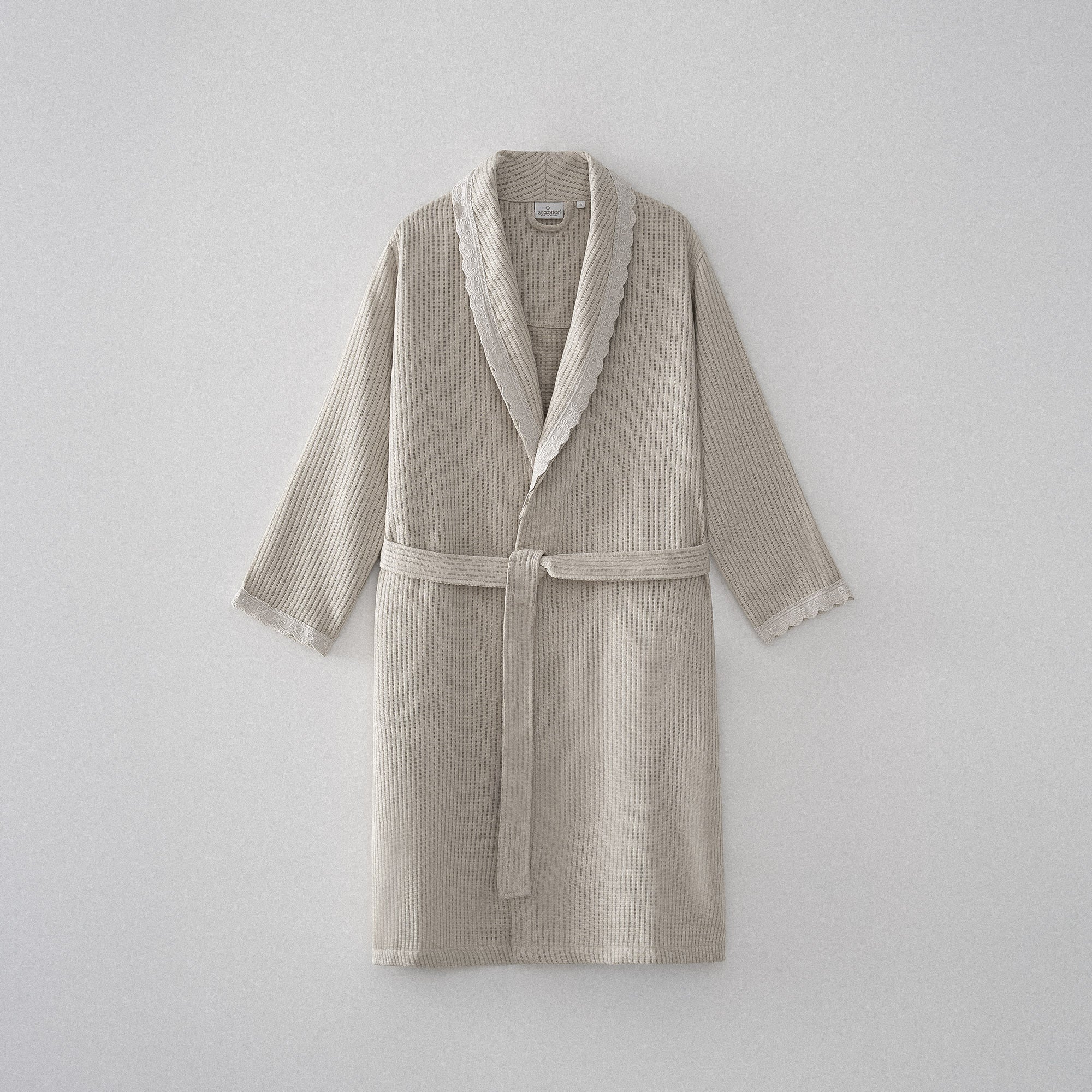 Alessa Organic Turkish Cotton Pique Women's Bathrobe Beige