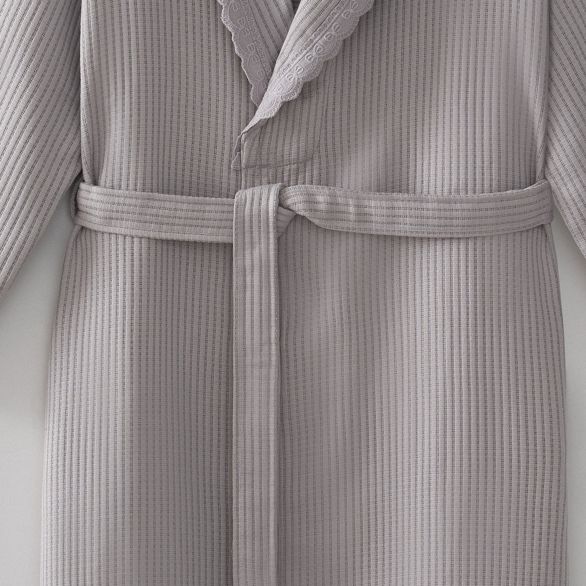 Alessa Organic Turkish Cotton Pique Women's Bathrobe Gray
