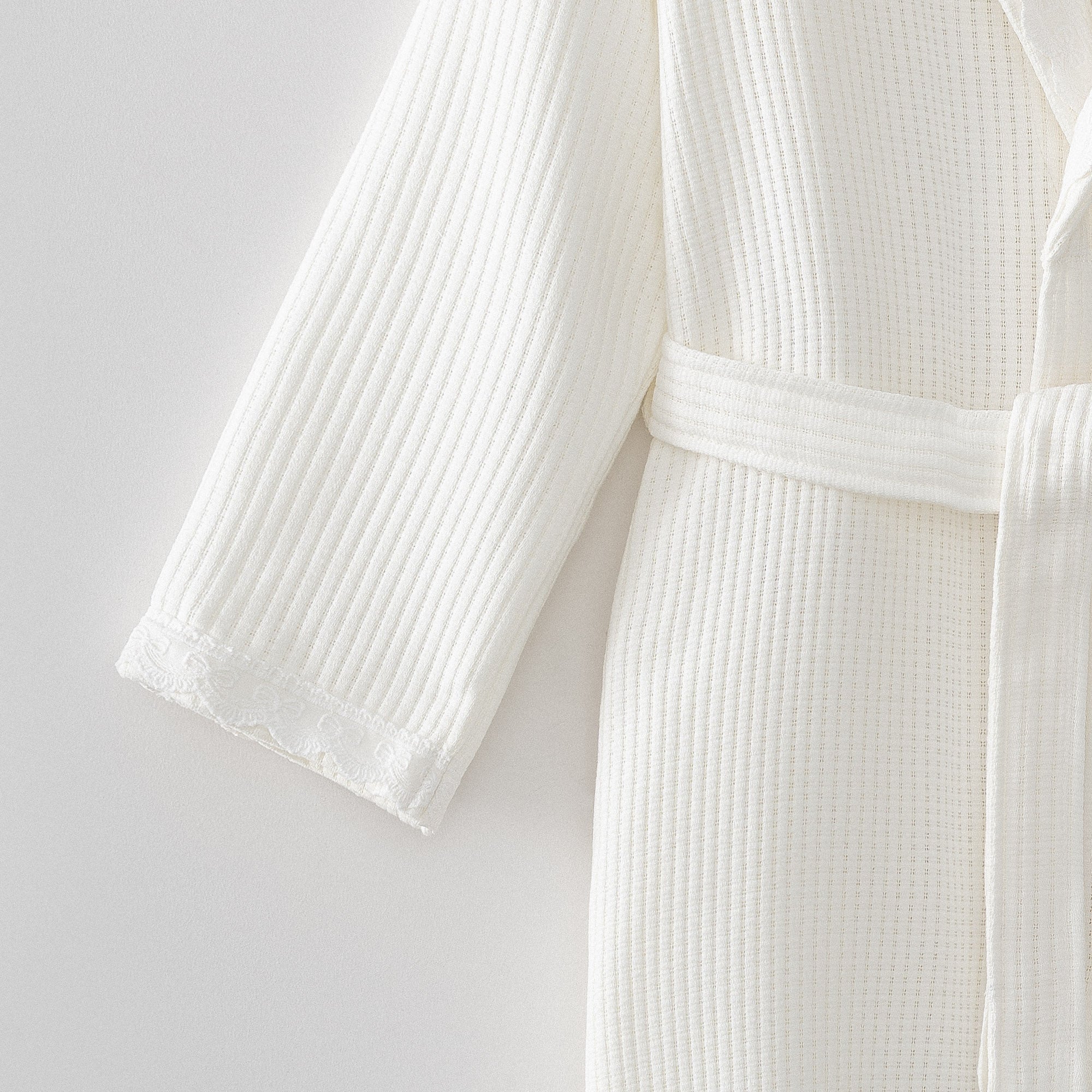 Alessa Organic Turkish Cotton Pique Women's Bathrobe Cream