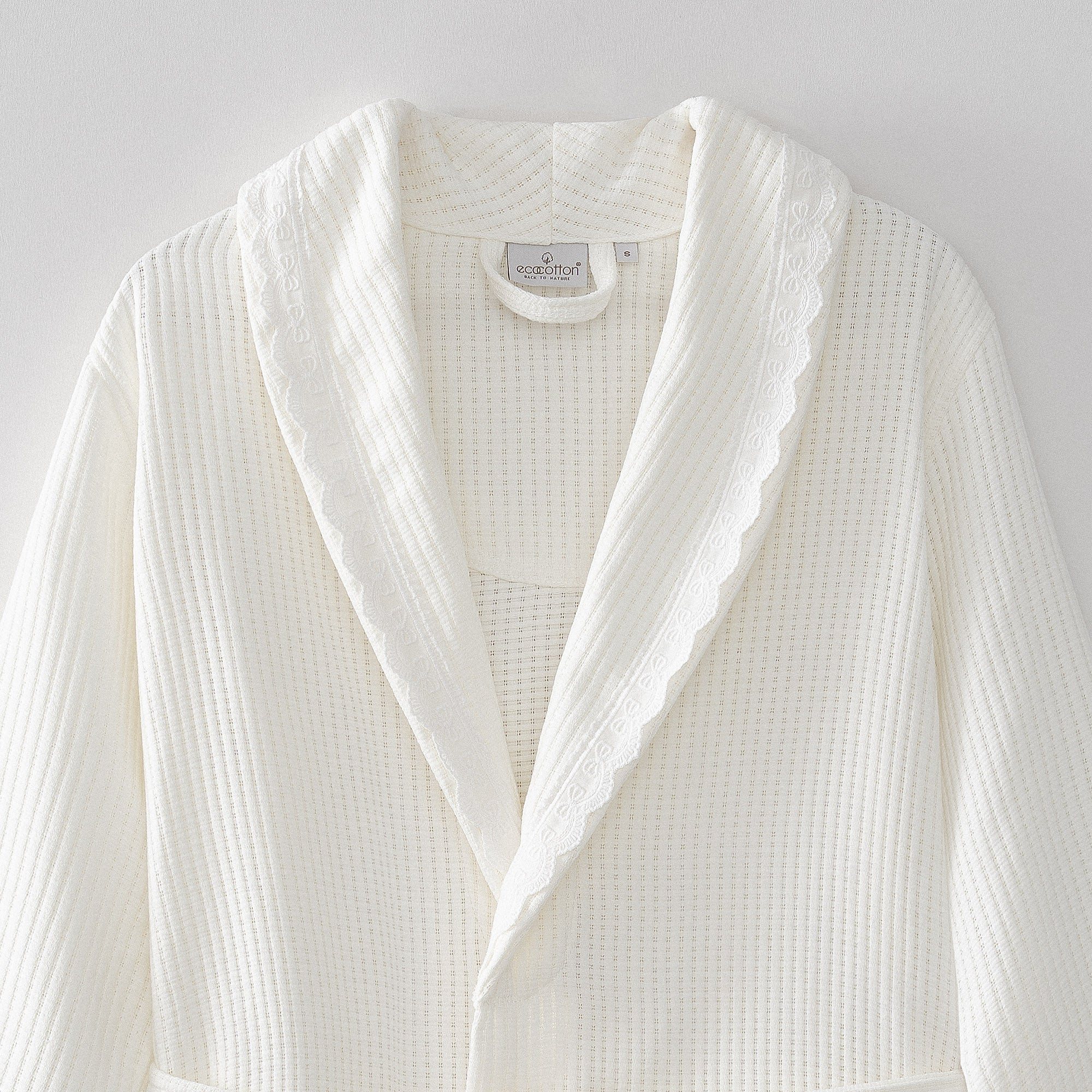 Alessa Organic Turkish Cotton Pique Women's Bathrobe Cream