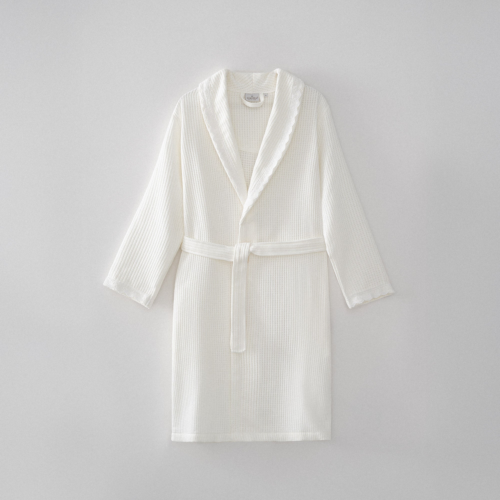 Alessa Organic Turkish Cotton Pique Women's Bathrobe Cream