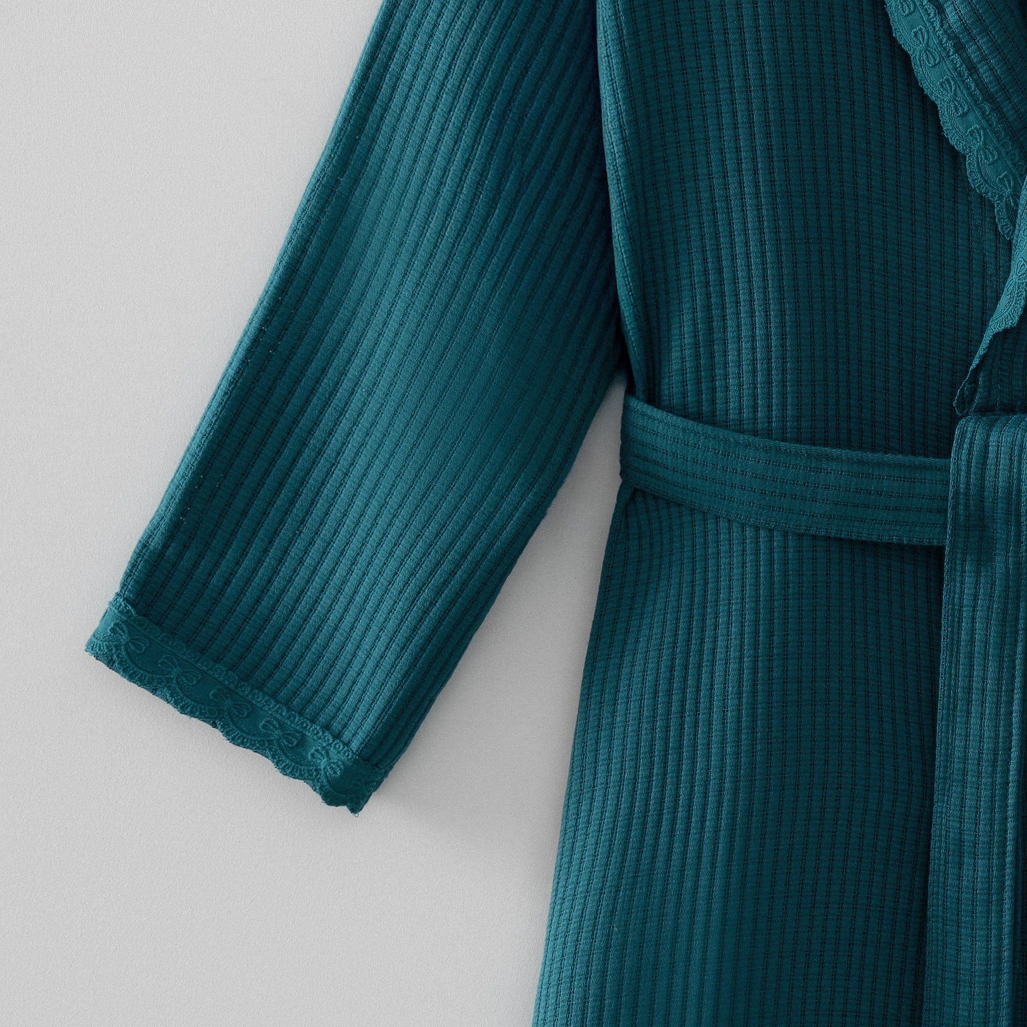Alessa Organic Turkish Cotton Pique Women's Bathrobe Petrol