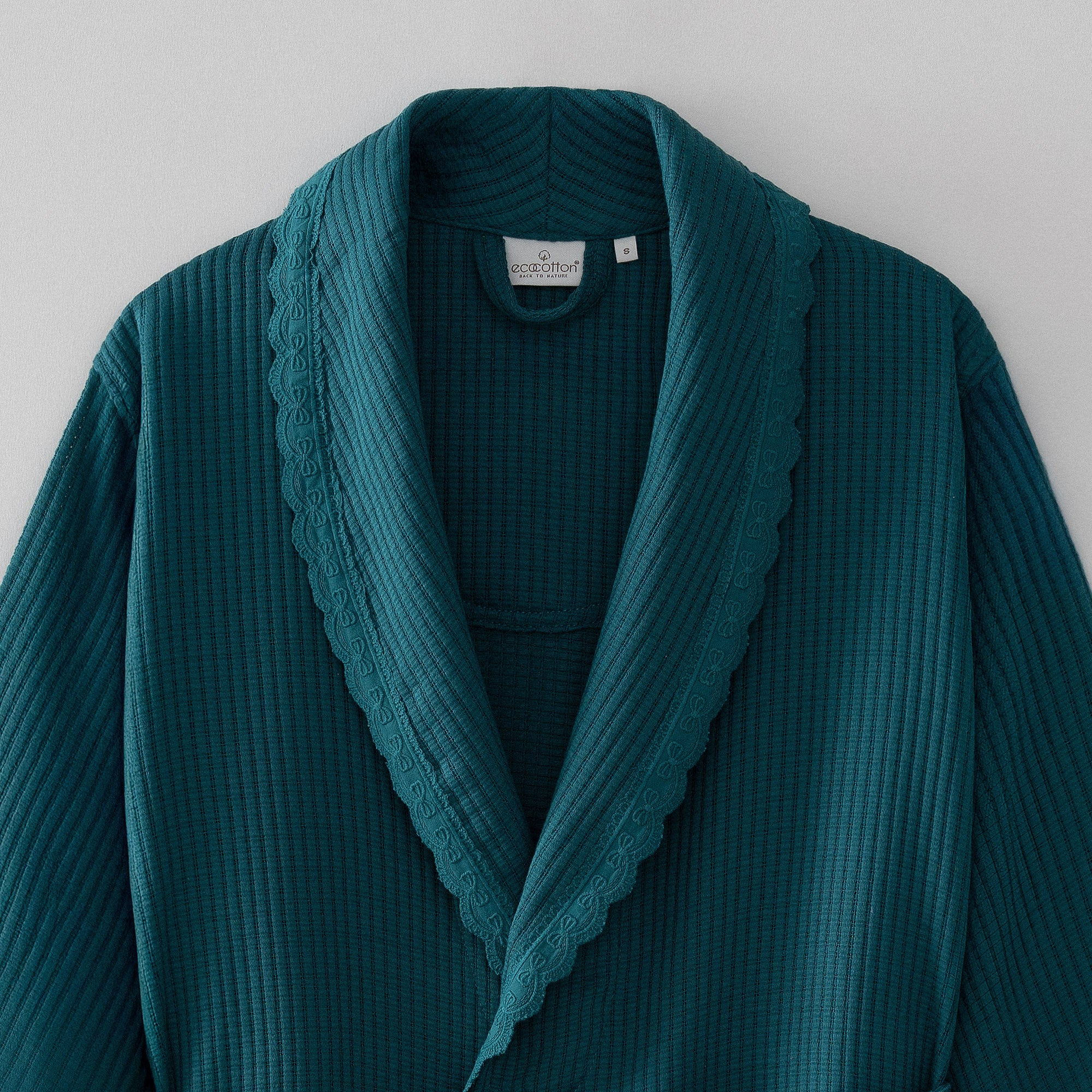 Alessa Organic Turkish Cotton Pique Women's Bathrobe Petrol