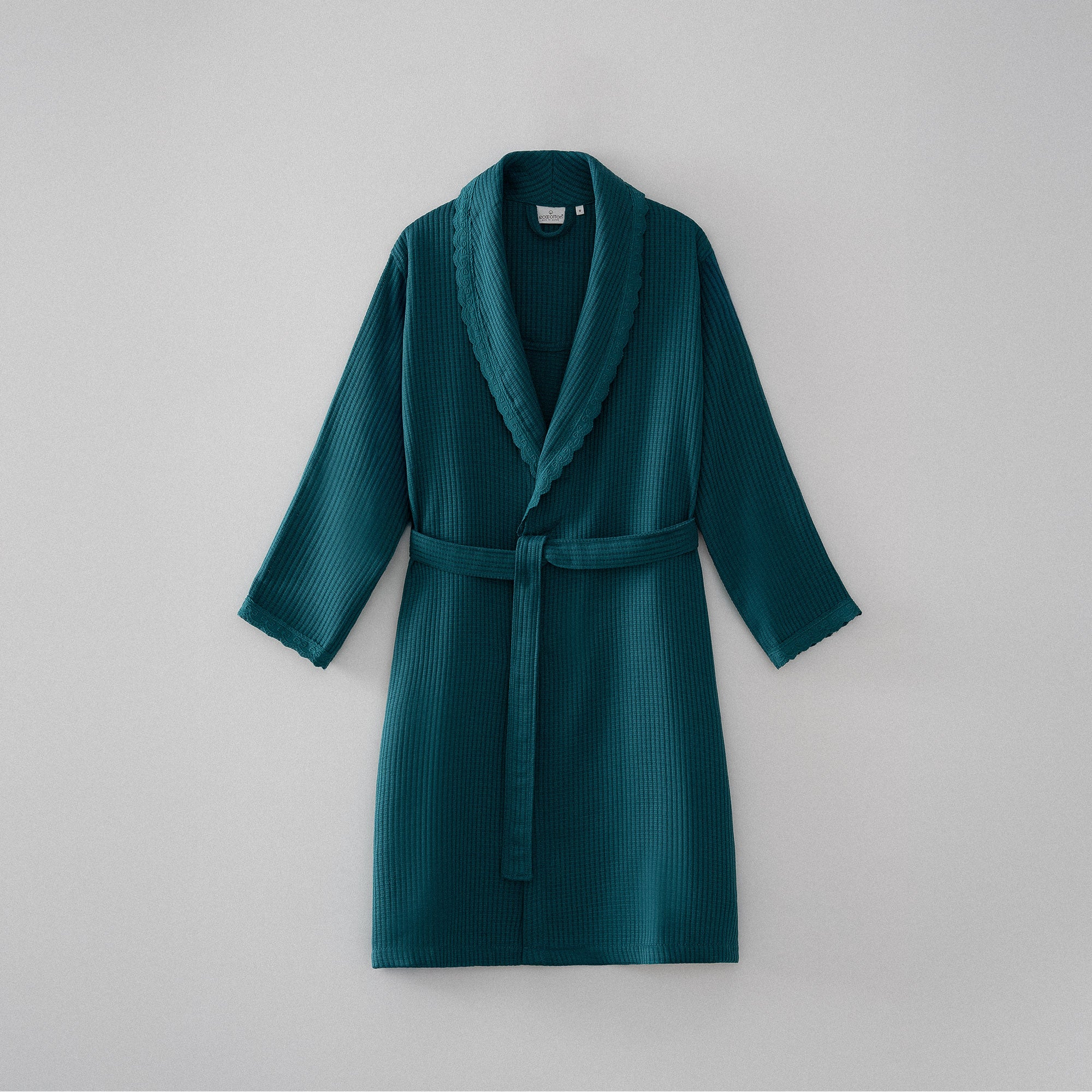 Alessa Organic Turkish Cotton Pique Women's Bathrobe Petrol
