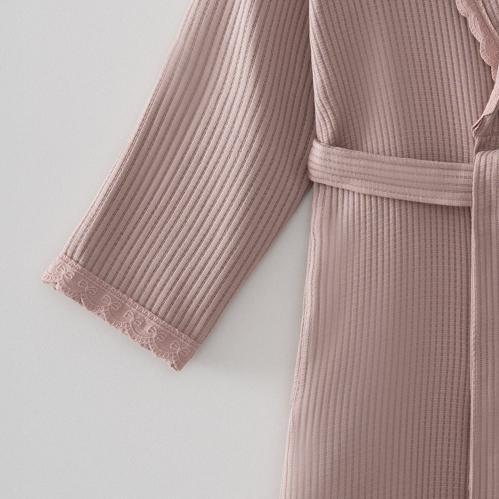 Alessa Organic Turkish Cotton Pique Women's Bathrobe Powder