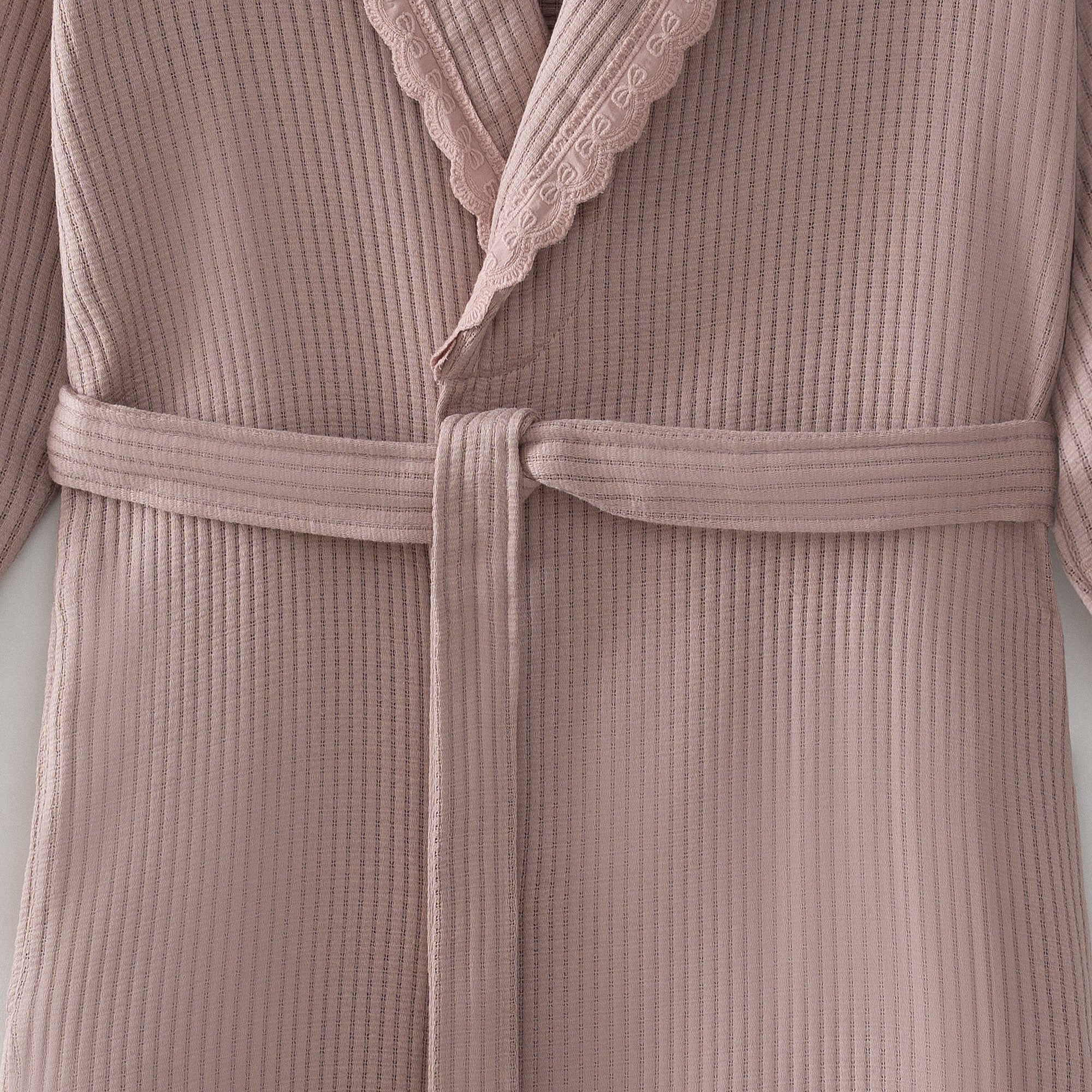 Alessa Organic Turkish Cotton Pique Women's Bathrobe Powder