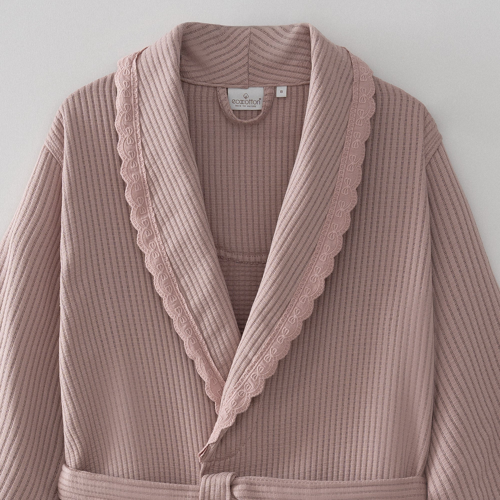 Alessa Organic Turkish Cotton Pique Women's Bathrobe Powder