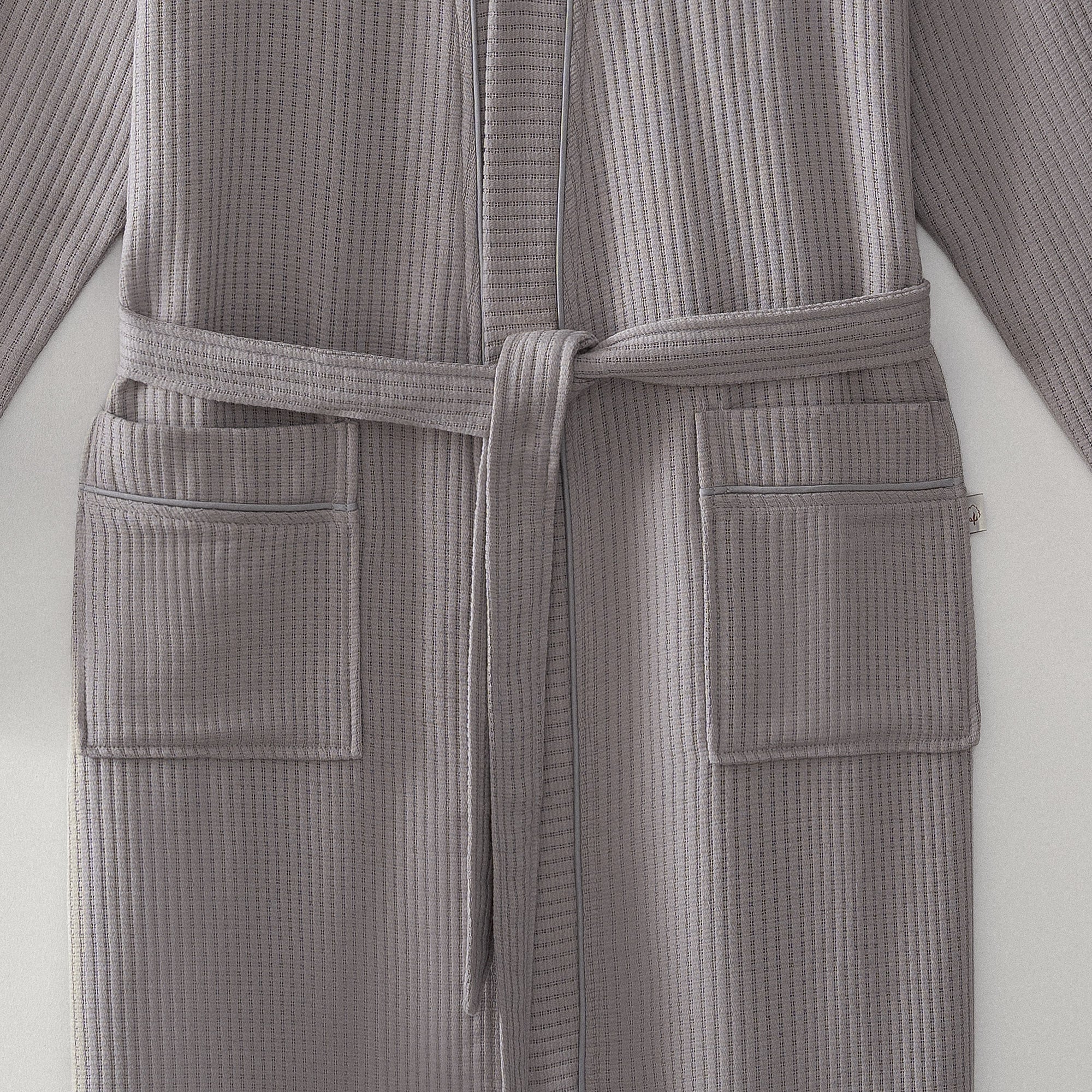 Alessa Organic Cotton Pique Men's Bathrobe Gray