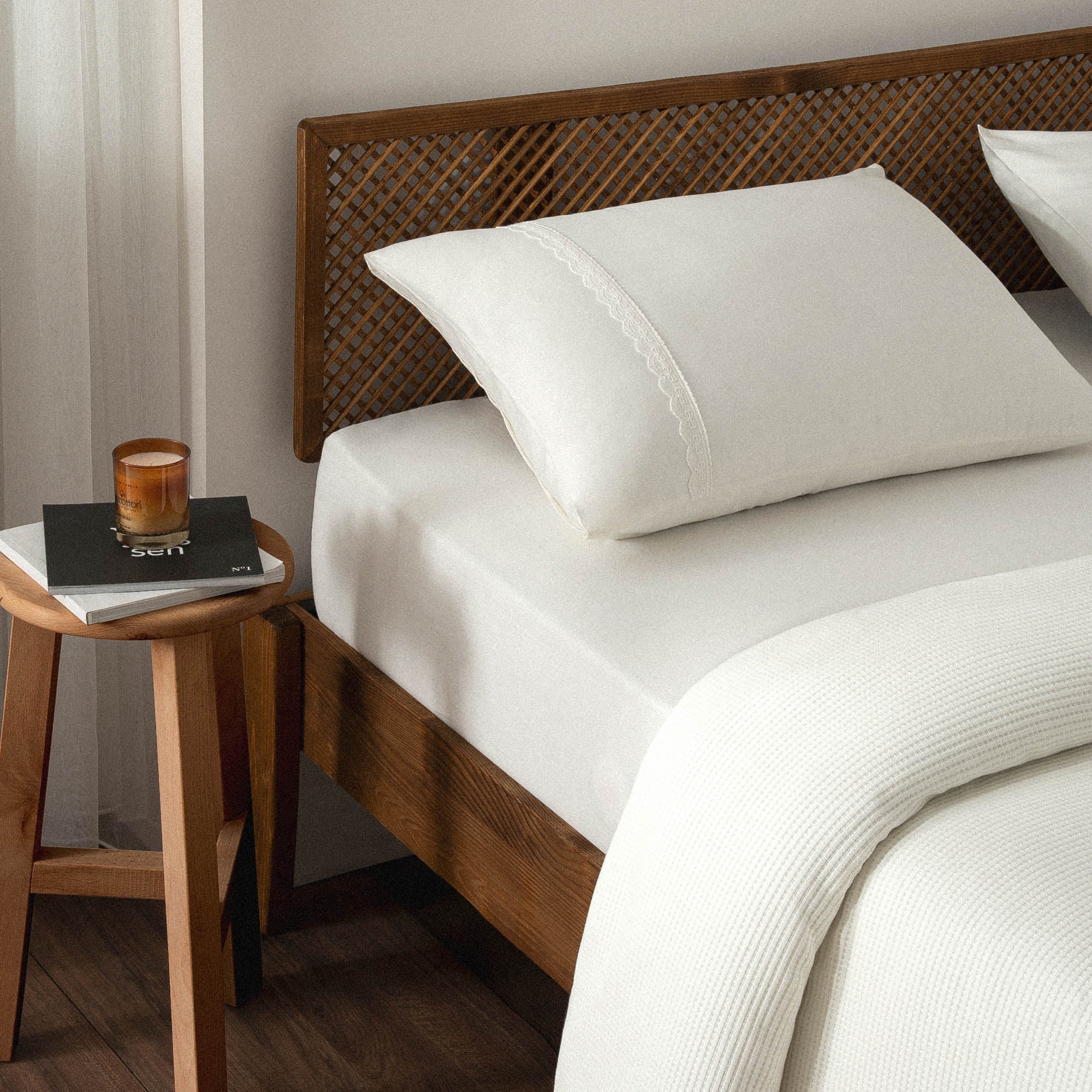 Alessa Organic Cotton Jacquard Double Pique Set Cream