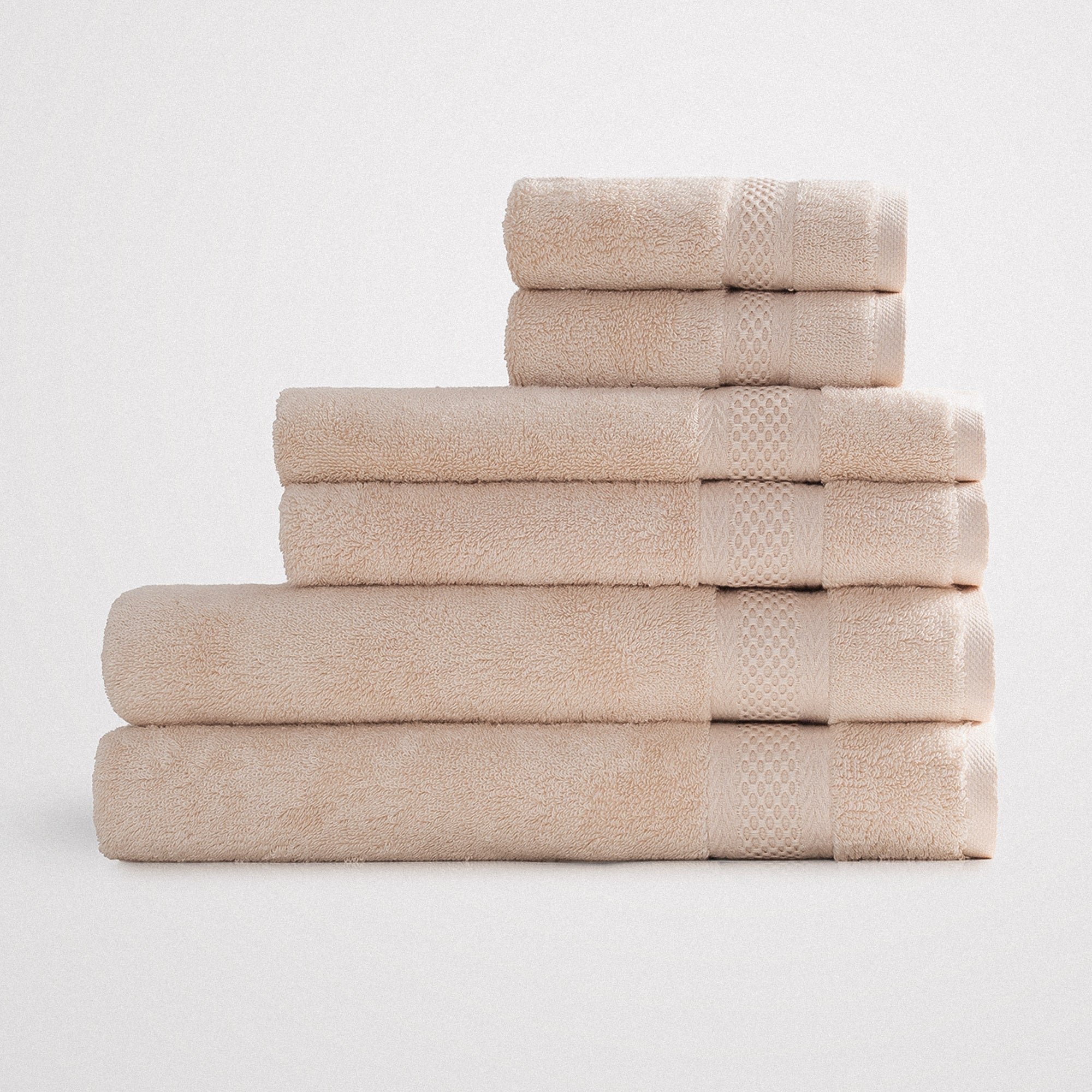 Auraline Organic Turkish Cotton Bath Towel Set of 6 Light Salmon