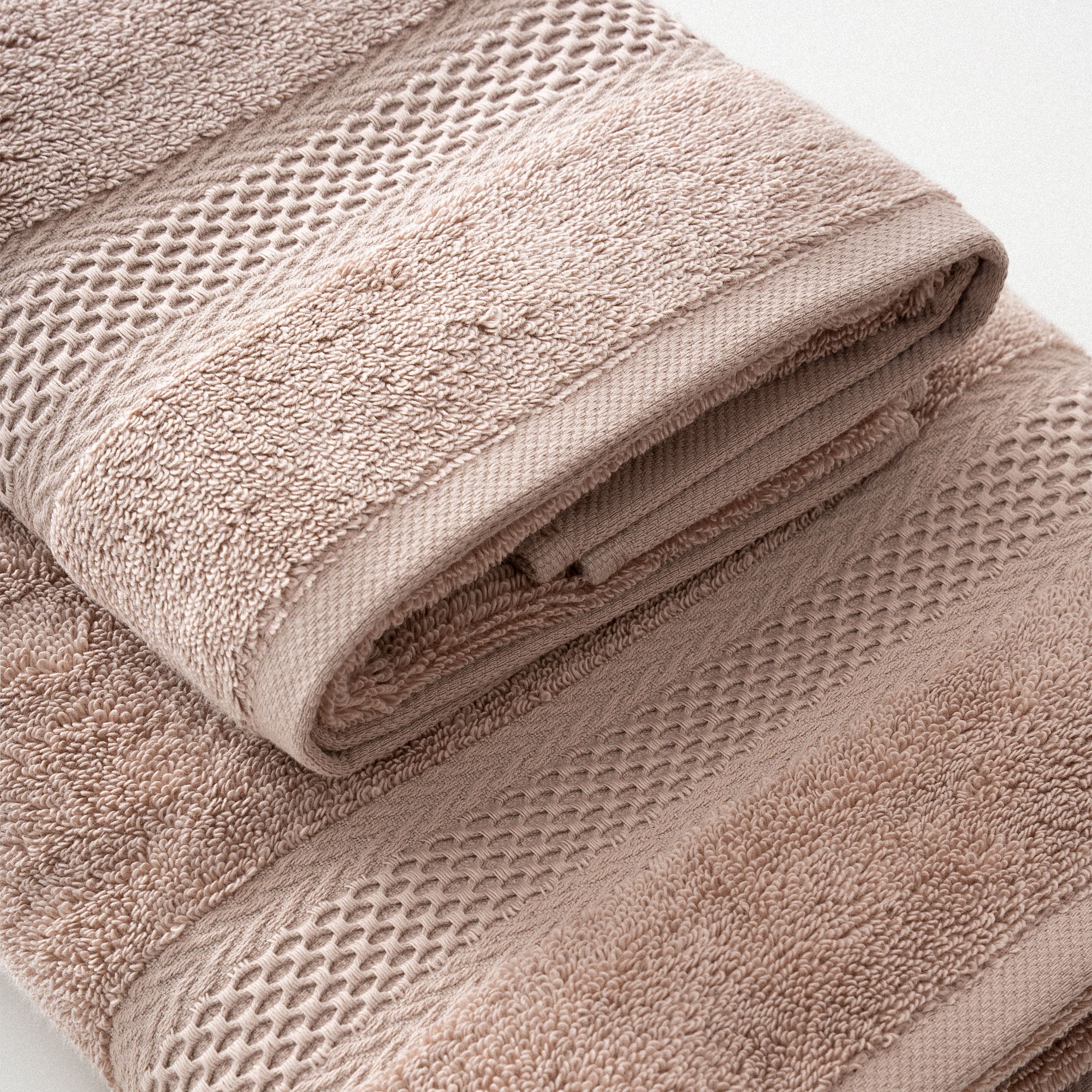 Auraline Organic Turkish Cotton Bath Towel Set of 6 Powder