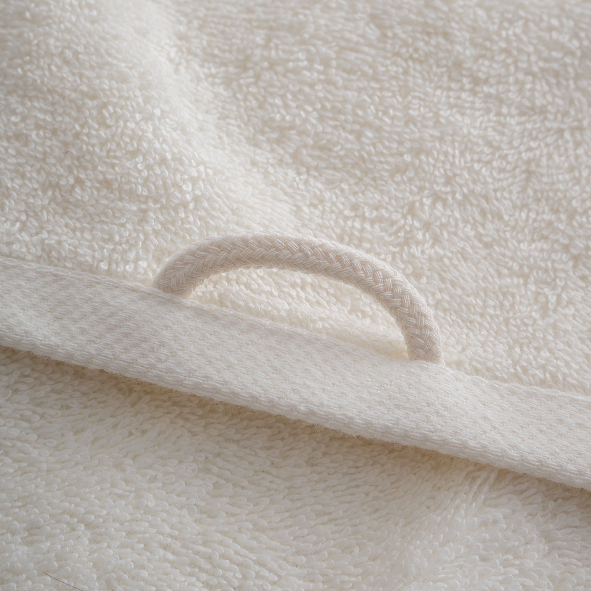 Galya 4-Piece Hand & Face Towel Set %100 Organic Cotton with Kapok Bordered Cream - Green 50X90 Cm