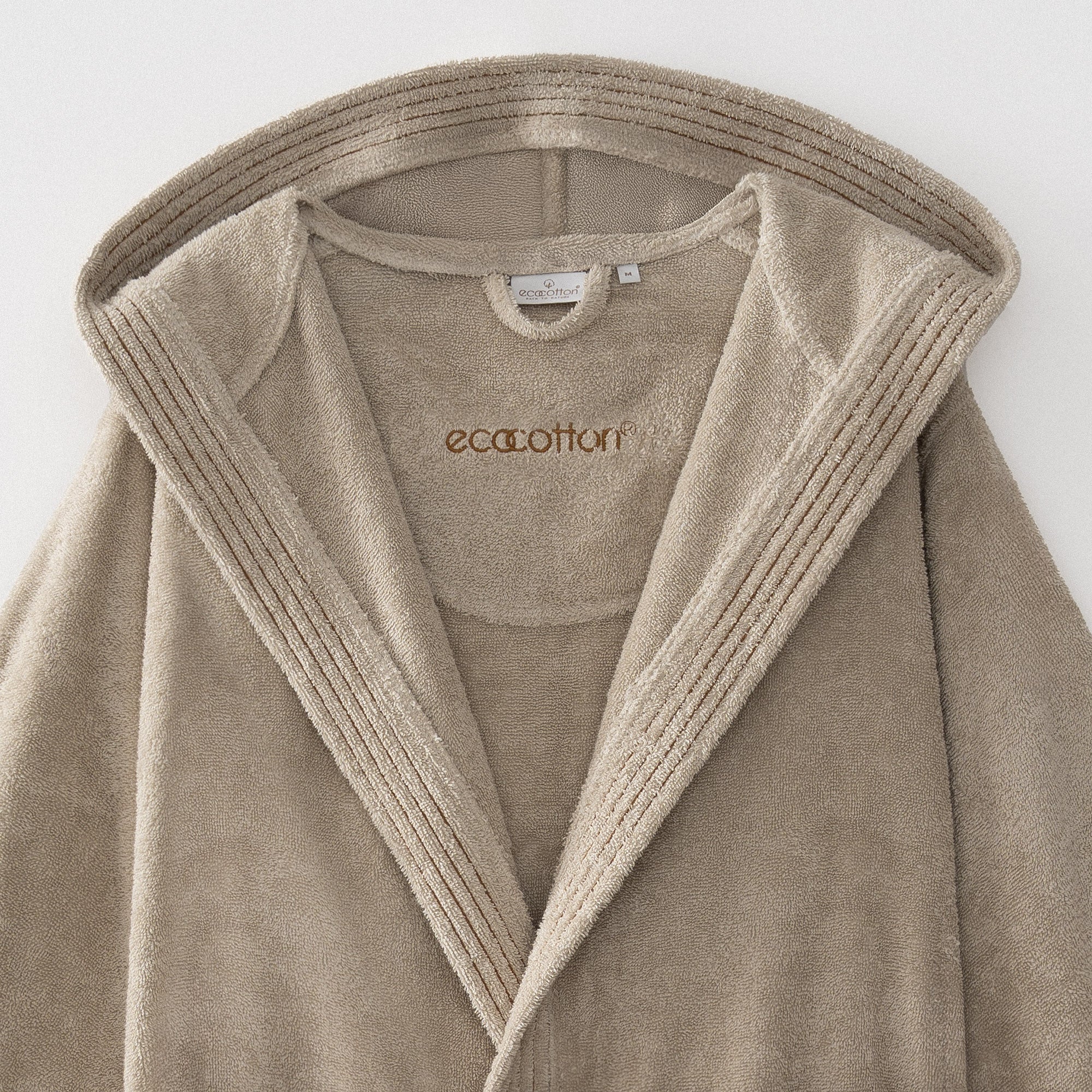 Ecosoft Organic Turkish Cotton Men's Bathrobe Beige