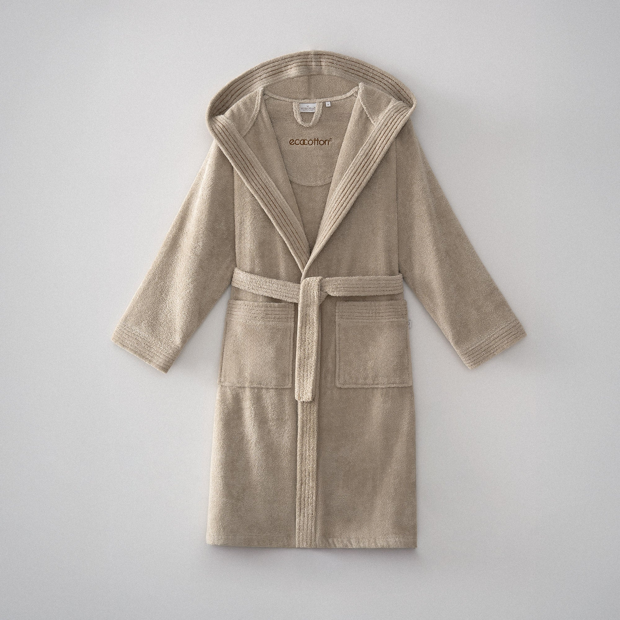 Ecosoft Organic Turkish Cotton Women's Bathrobe Beige