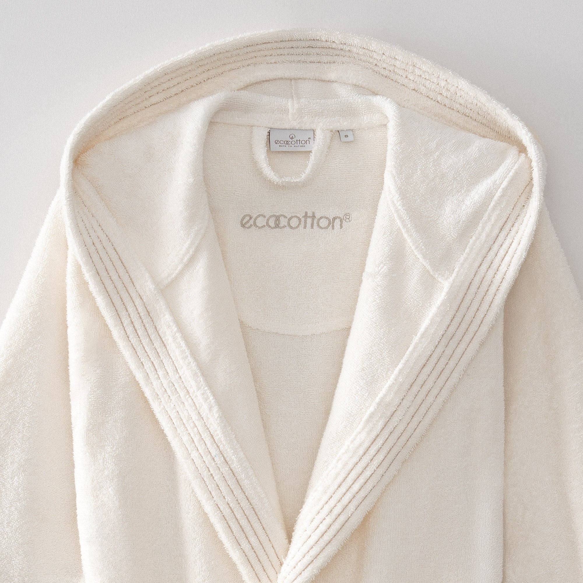 Ecosoft Organic Turkish Cotton Women's Bathrobe Cream