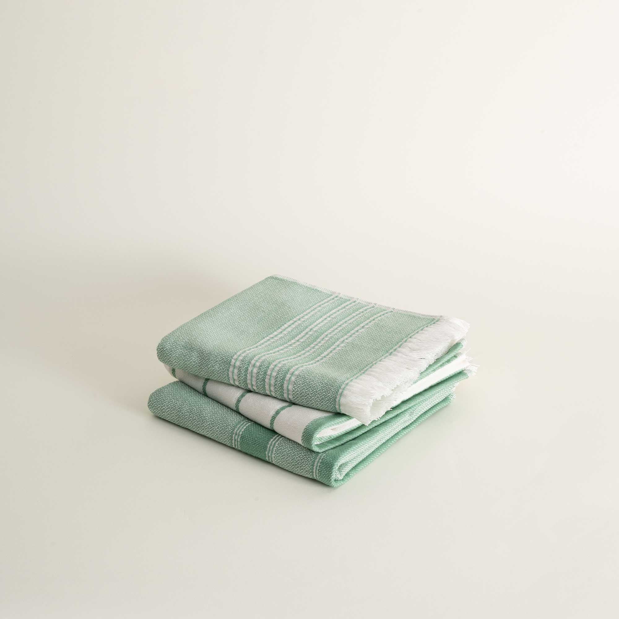 Elis Organic Cotton Kitchen Towel Set of 3 Green