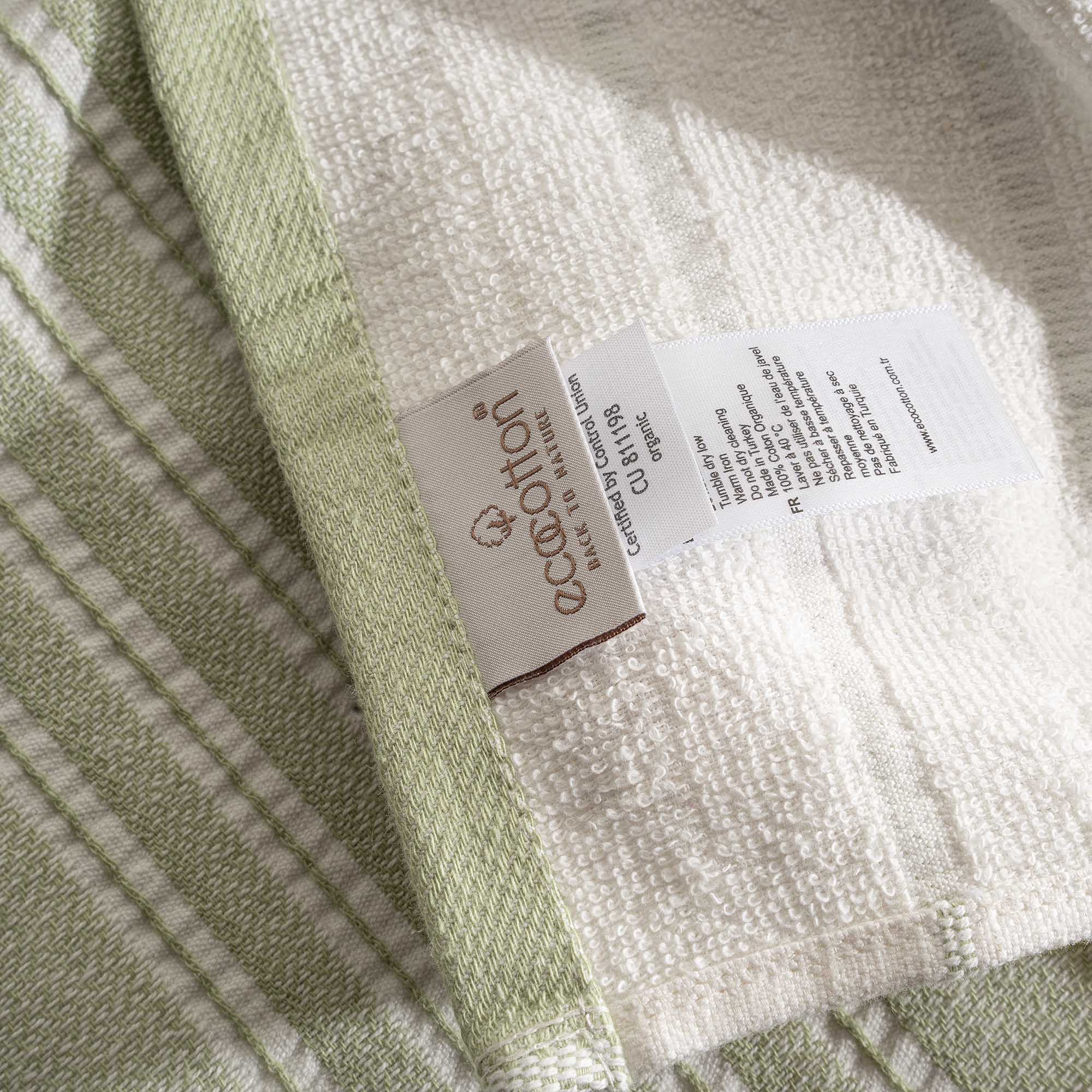 Elis Organic Cotton Kitchen Towel Set of 3 Light Green