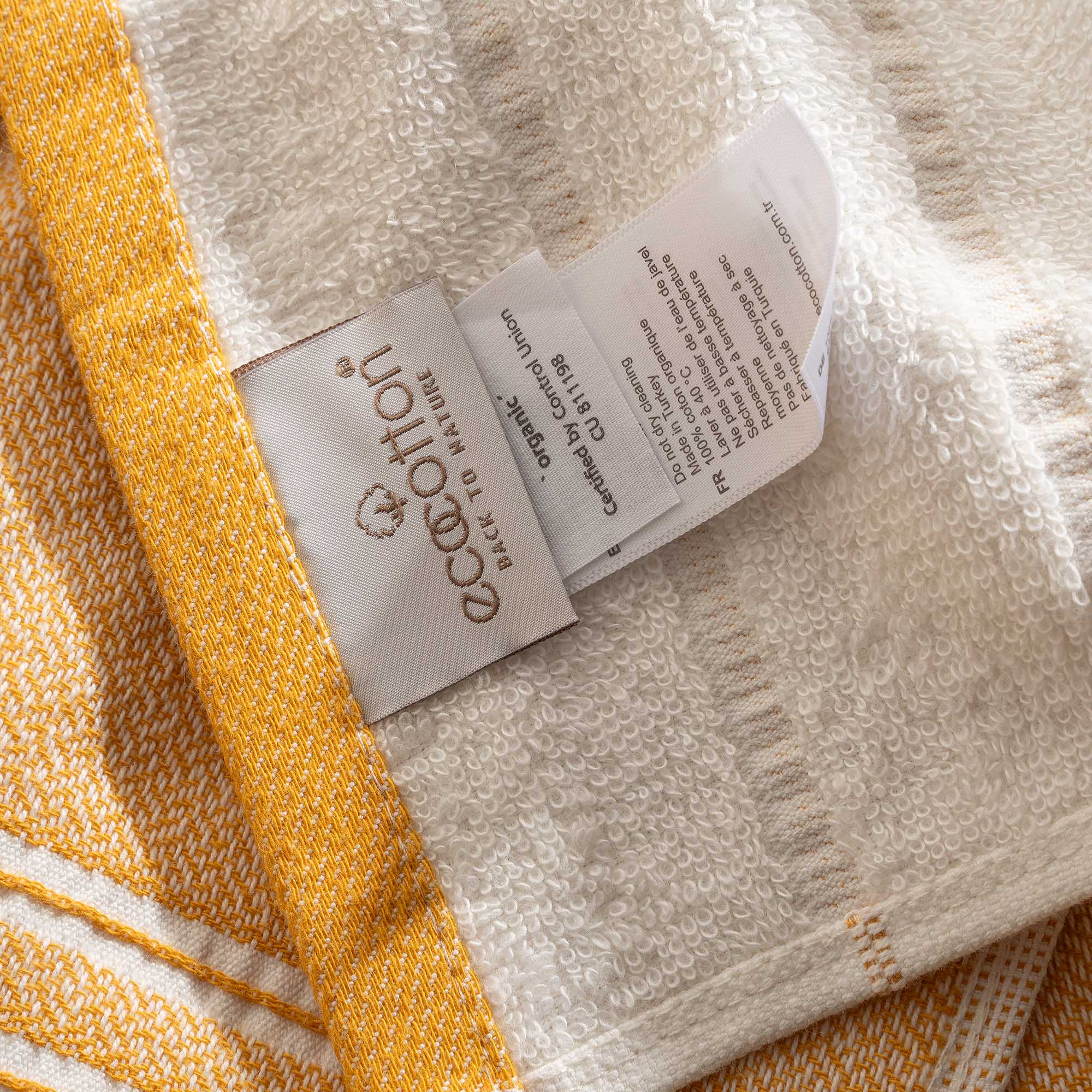 Elis Organic Cotton Kitchen Towel Set of 3 Yellow