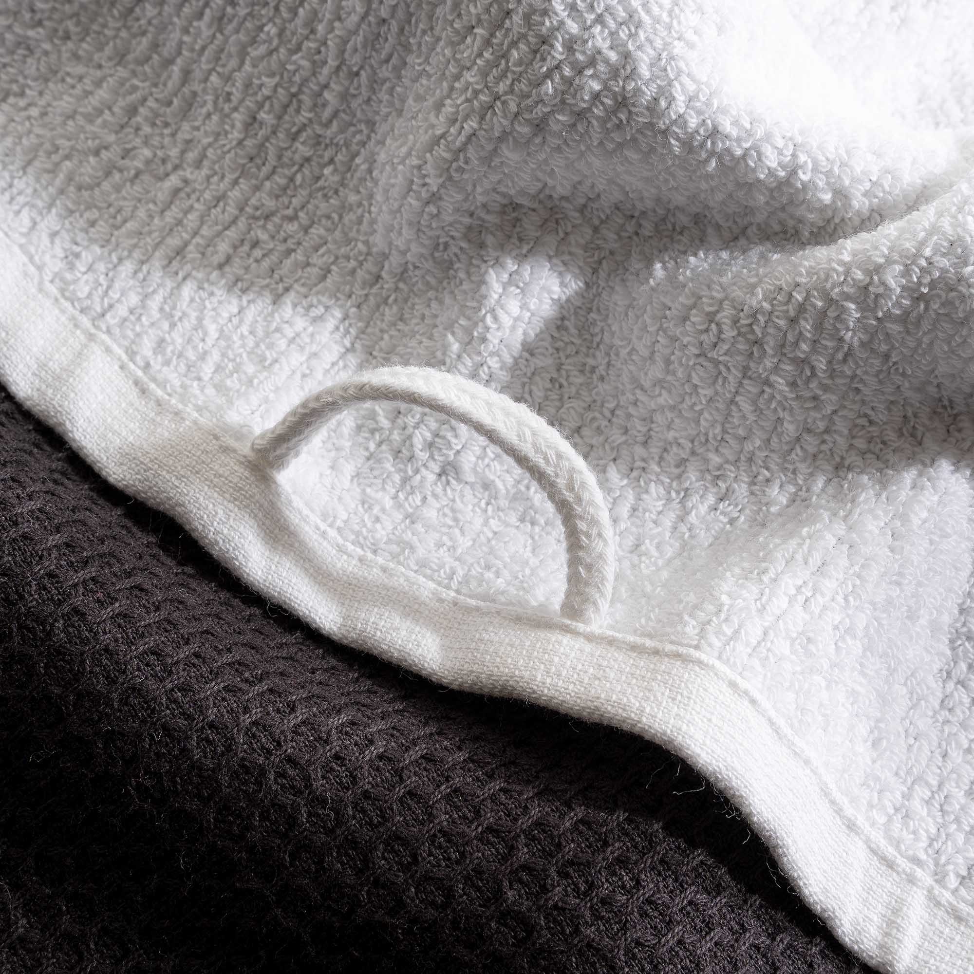 Elvin 2-Pack Drying Towel Set 100% Cotton Printed Black-Cream 40X60 Cm