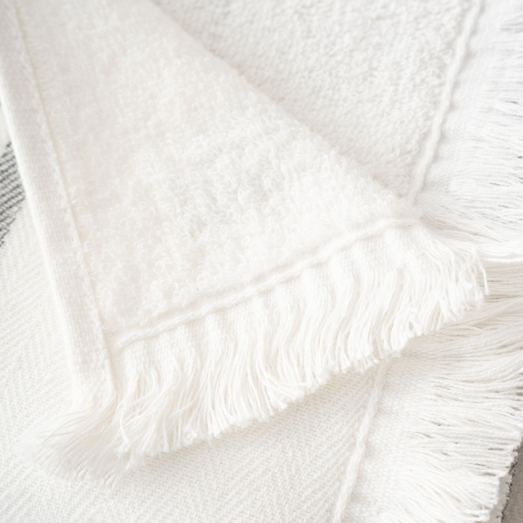 Erva Organic Turkish Cotton Linen Bath Towel Set of 3 Anthracite