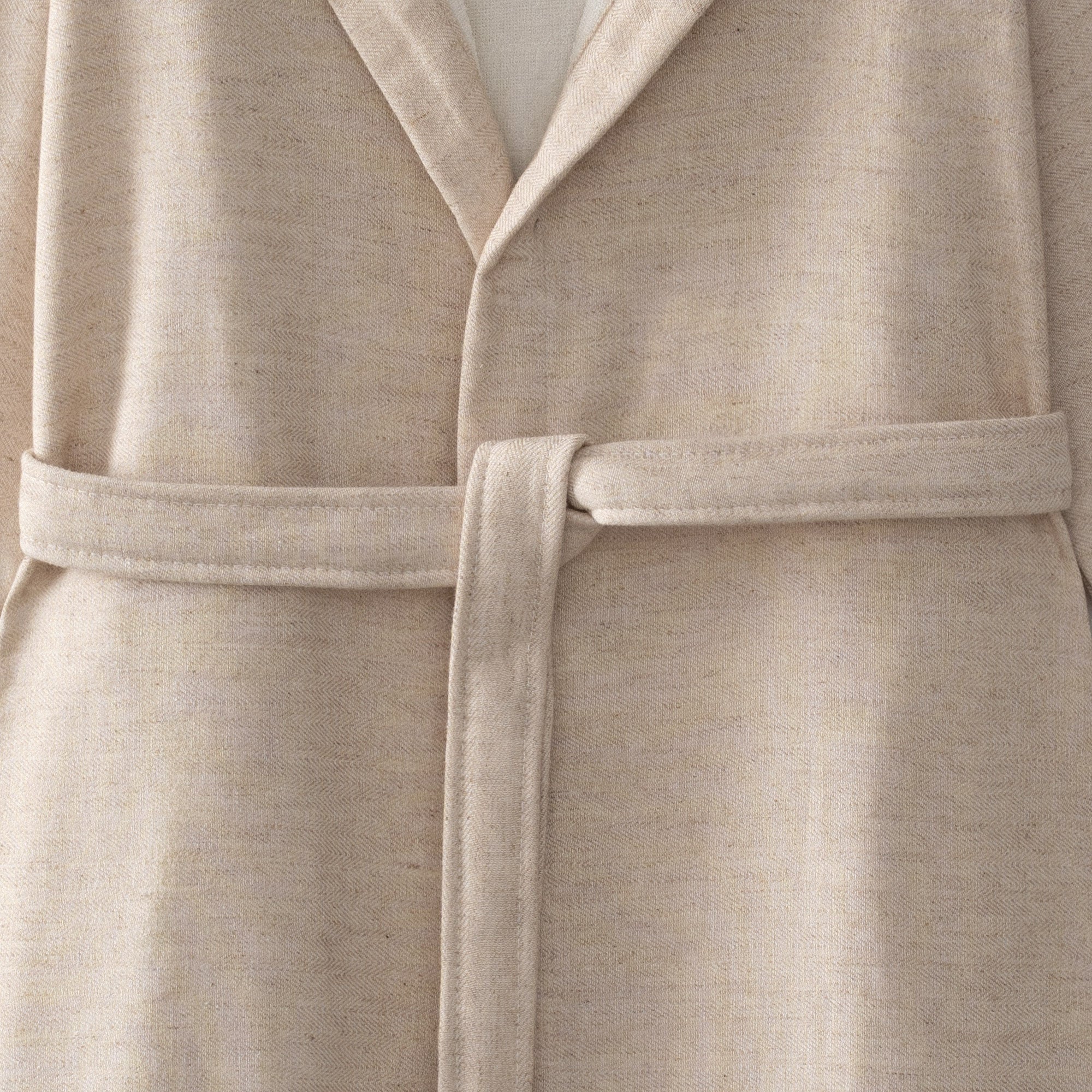 Erva Organic Turkish Cotton Linen Women's Bathrobe Beige