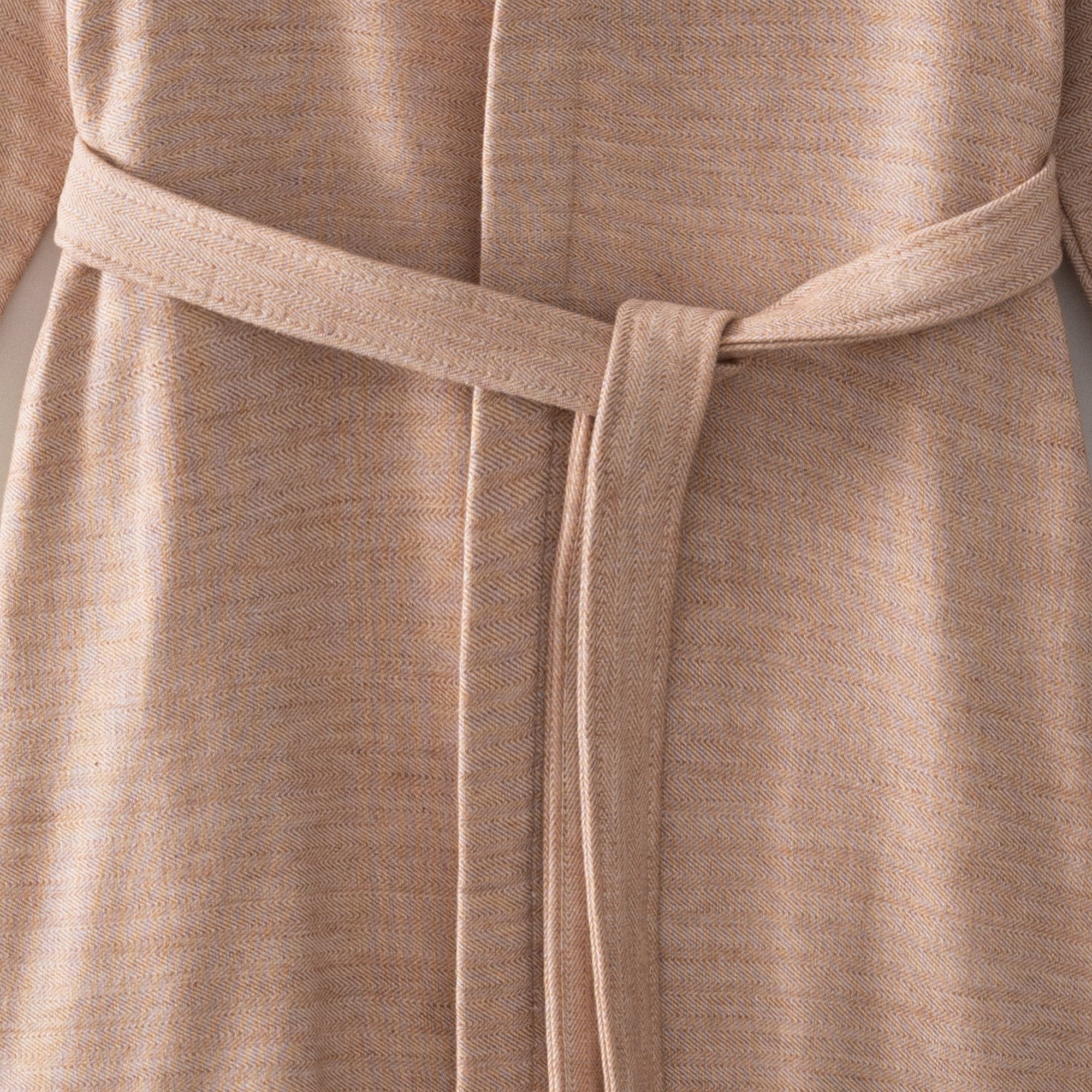 Erva Organic Turkish Cotton Linen Women's Bathrobe Terra