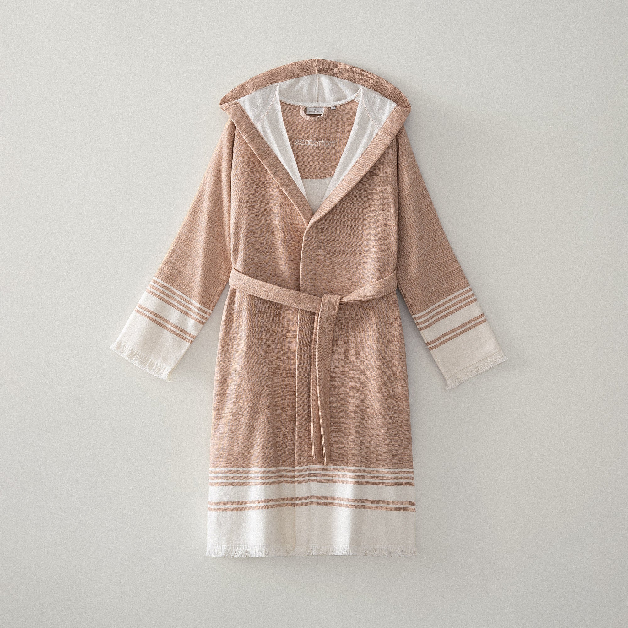 Erva Organic Turkish Cotton Linen Women's Bathrobe Terra