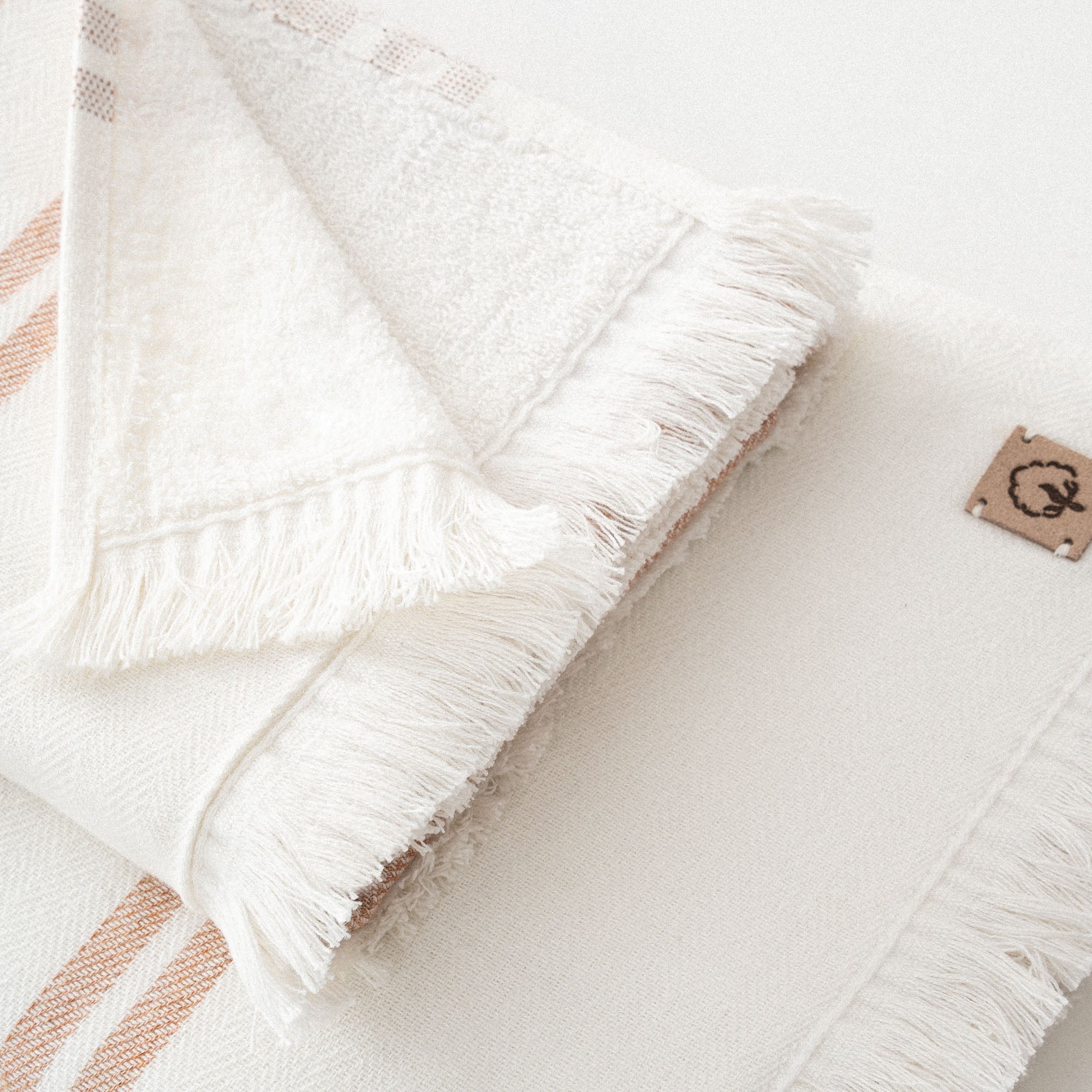 Erva Organic Turkish Cotton Linen Bath Towel Set of 6 Terra