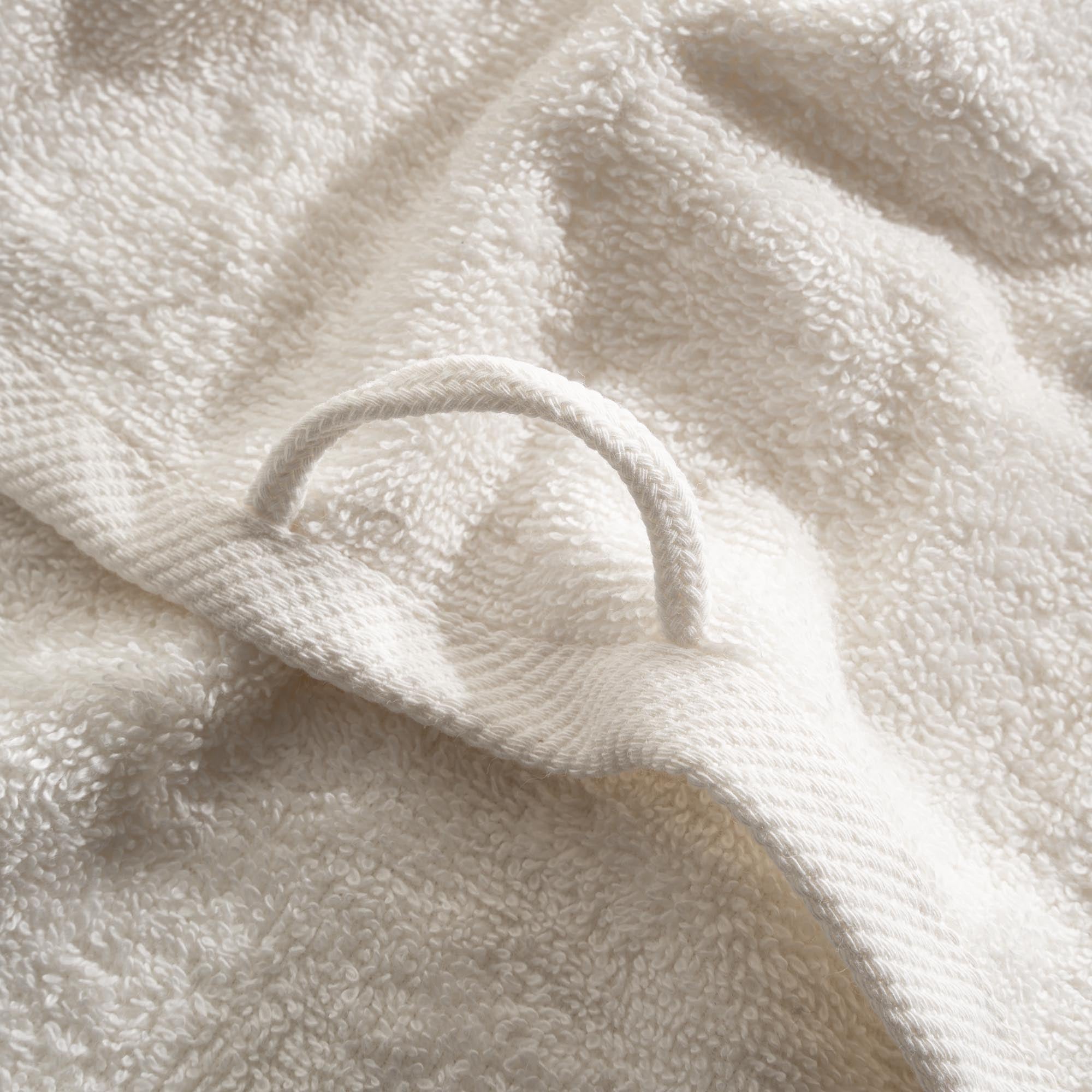 Galya 2-Piece Hand & Face Towel Set %100 Organic Cotton with Kapok Bordered Cream - Green 50X90 Cm