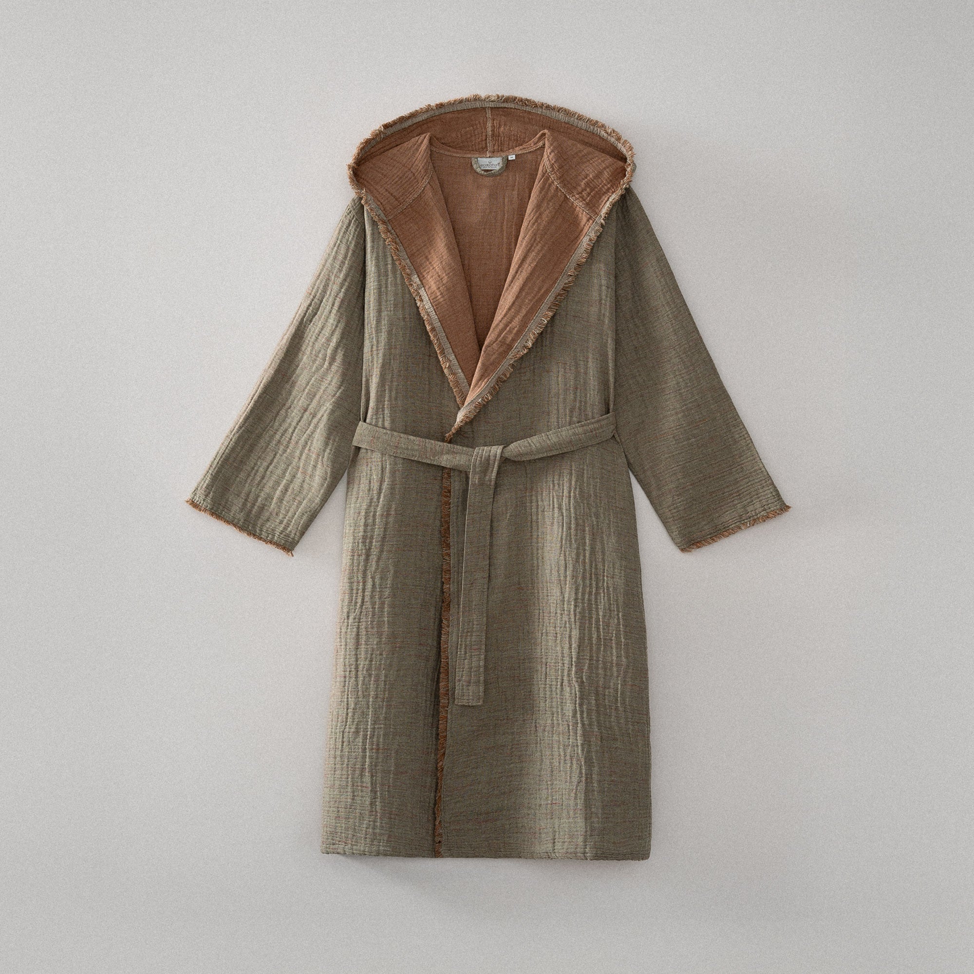 Muna Organic Turkish Cotton Men's Bathrobe Inject Green-Terra