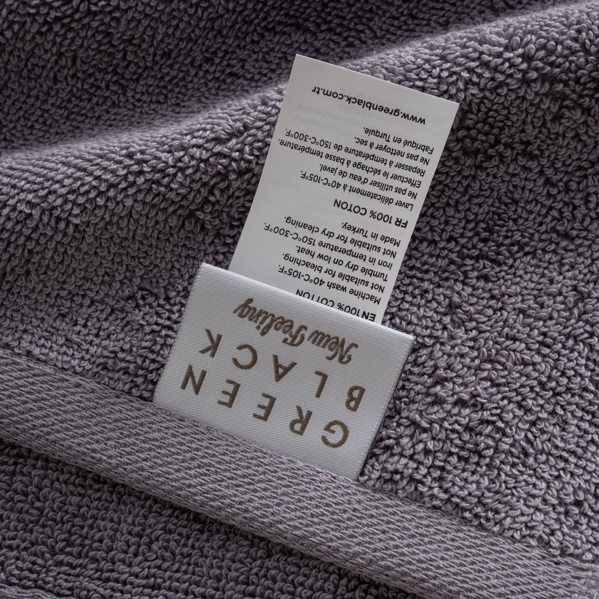 Lara Turkish Cotton Hand Towel Set of 2 Dark Gray
