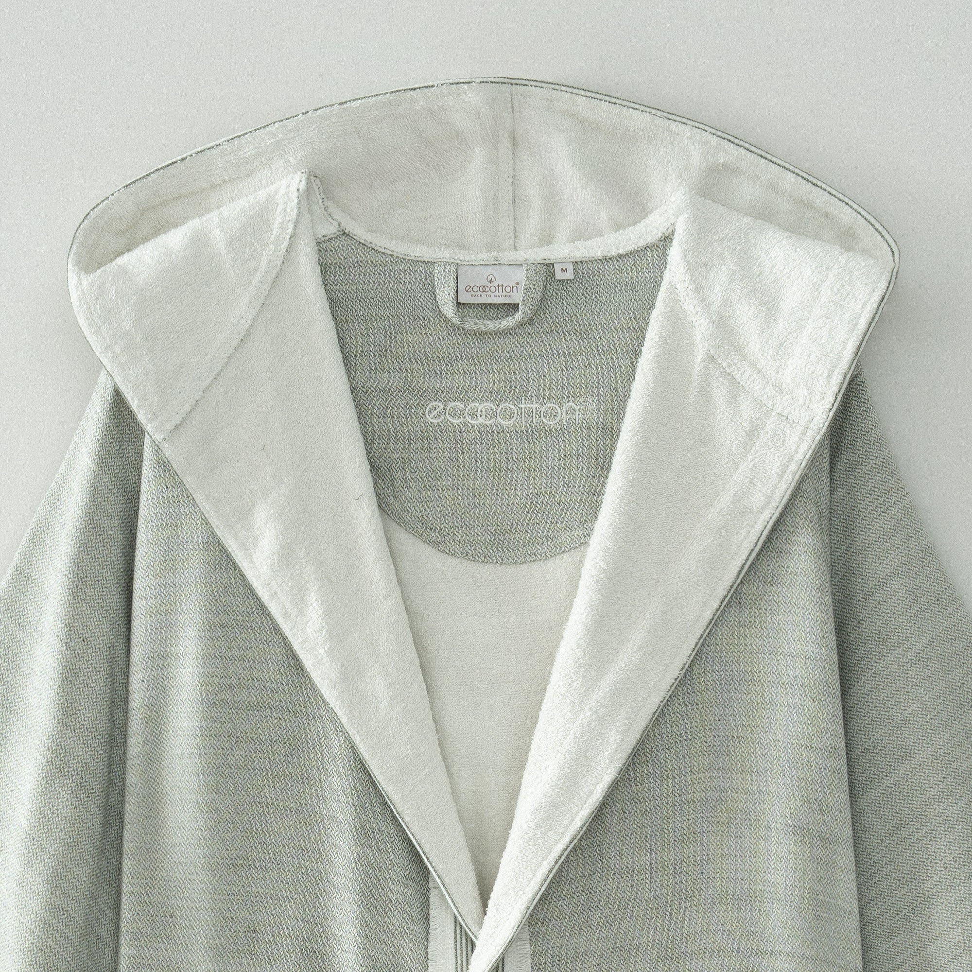 Hasna Organic Turkish Cotton Linen Men's Bathrobe Khaki