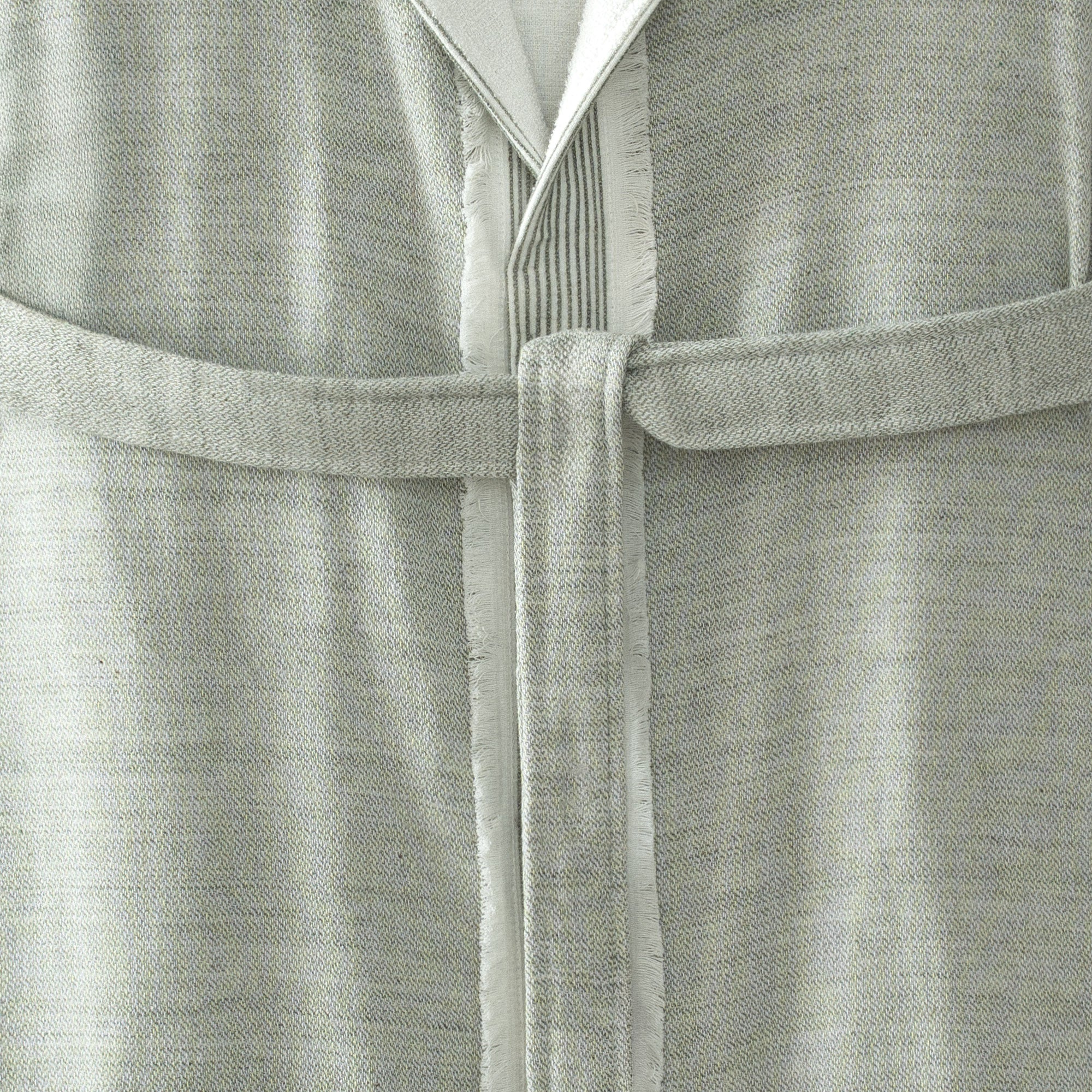 Hasna Organic Turkish Cotton Linen Women's Bathrobe Khaki